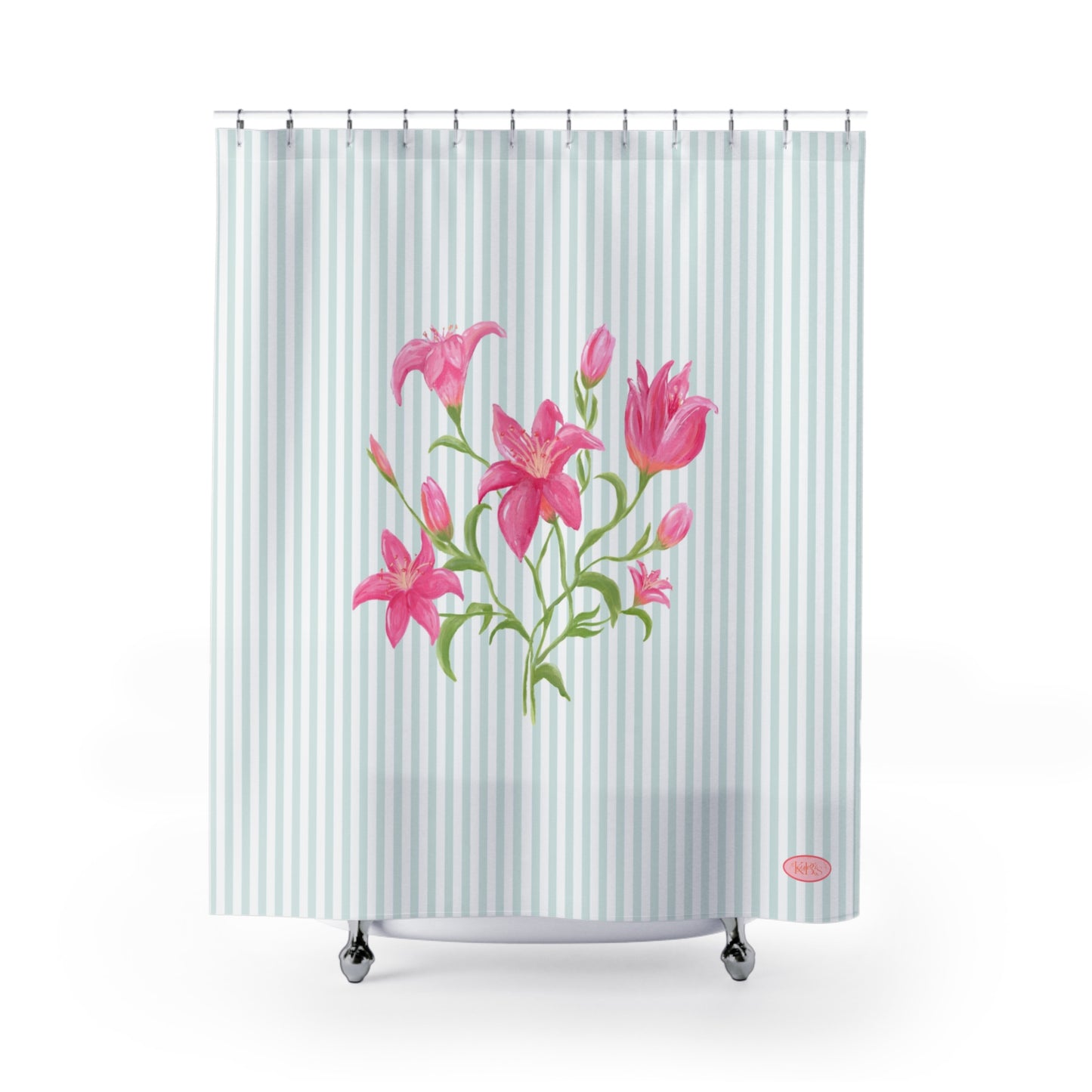 Lily Bloom Shower Curtain - Blue