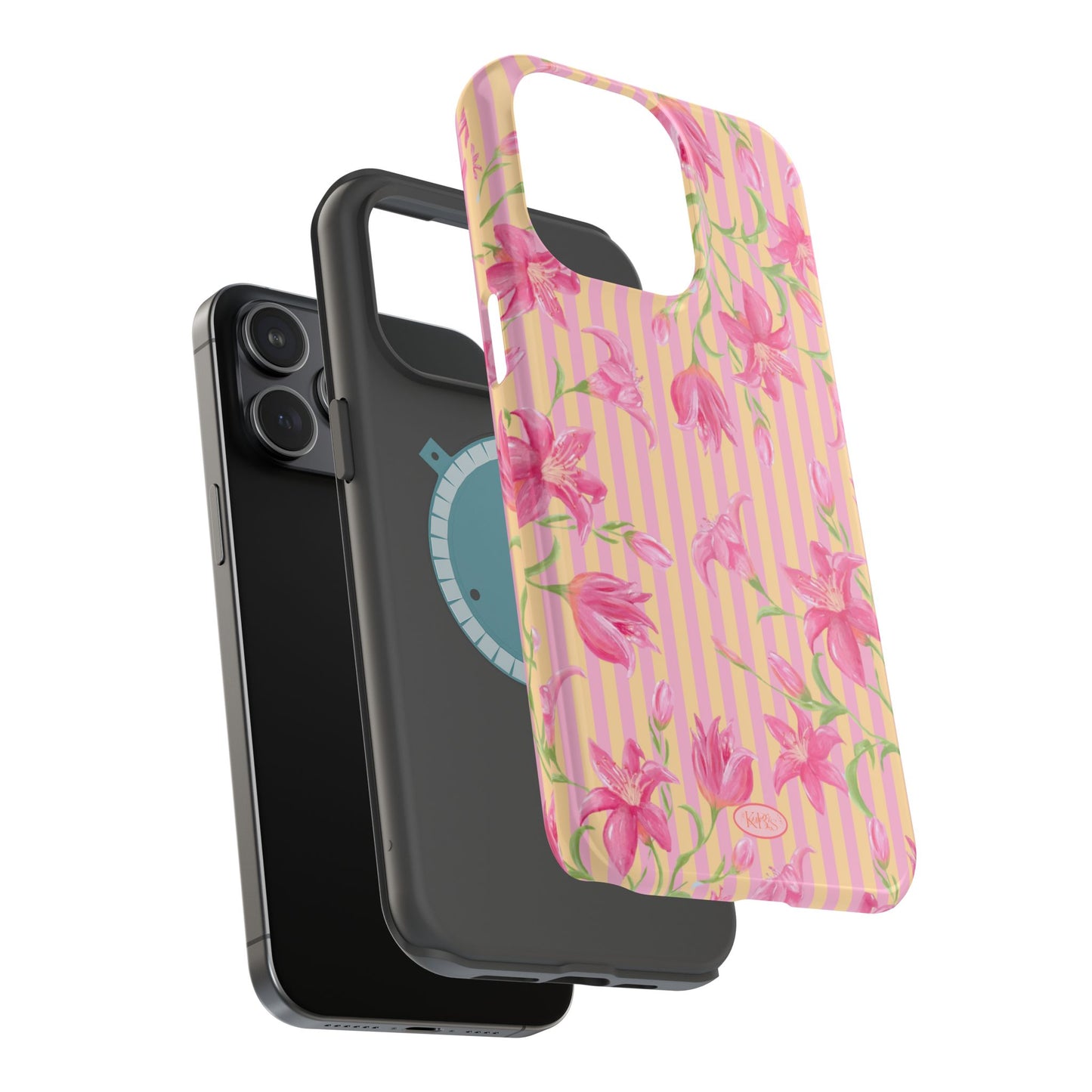 Azalea Stripe Mag Safe Case for iPhone - Pink & Orange