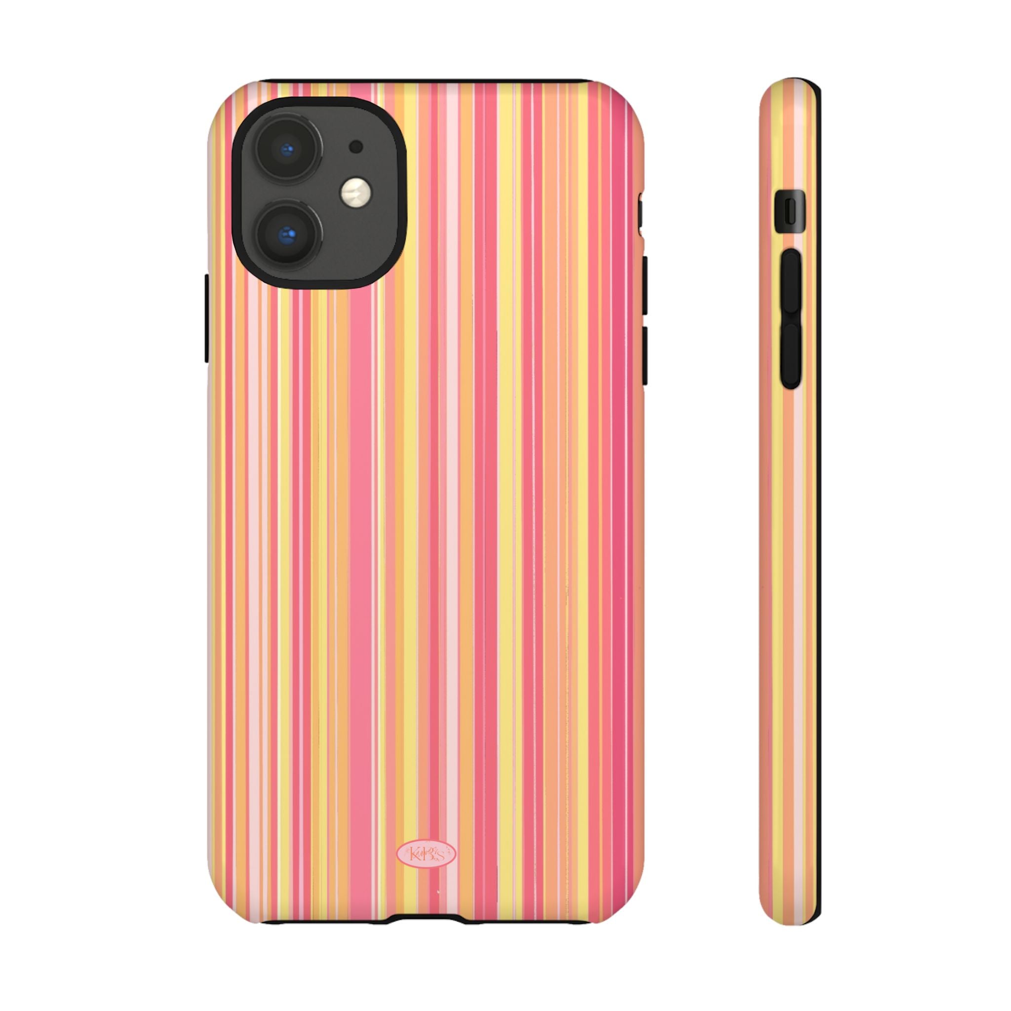 Pink Lemonade Stripe Tough Case for iPhone