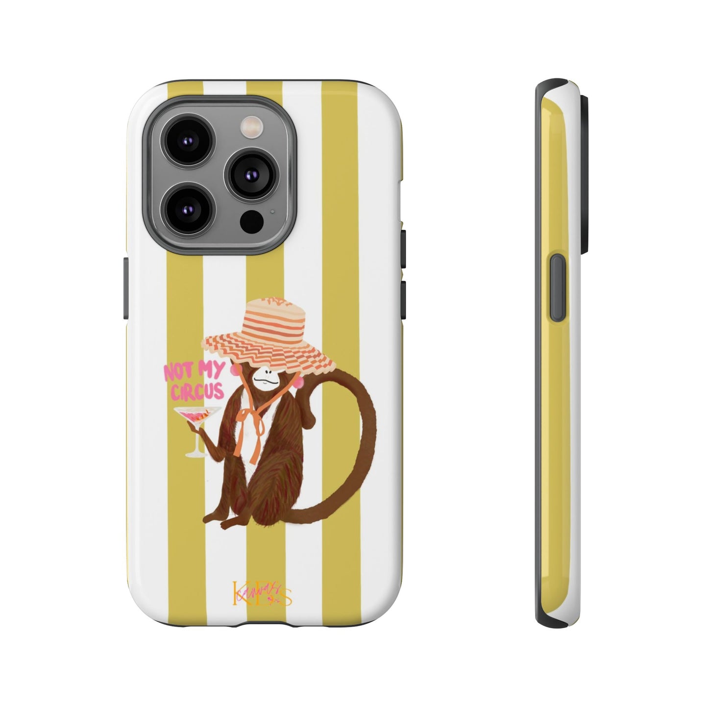 Not My Circus Tough Case - Green & White Stripe