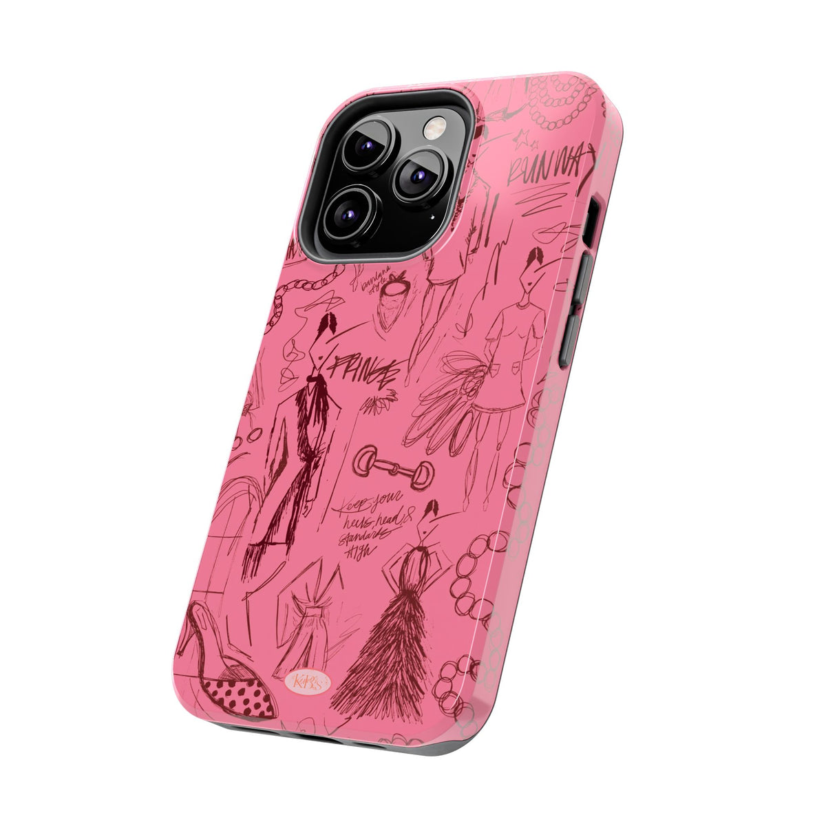 Fashion Sketch Tough Case for iPhone - Maroon