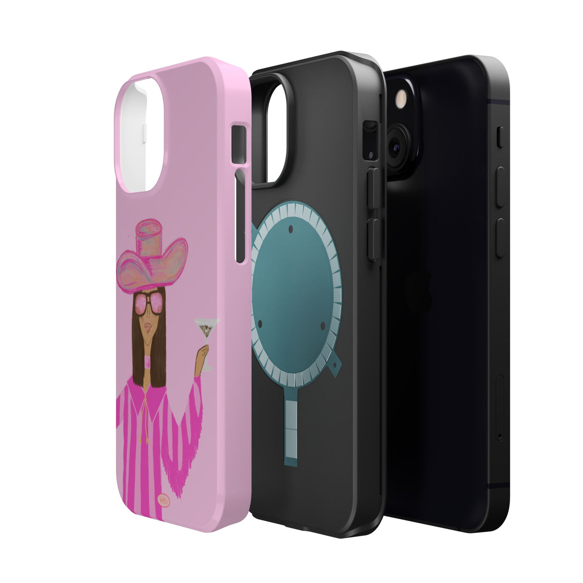 Cocktail Cowgirl Mag Safe Case for iPhone - Pink