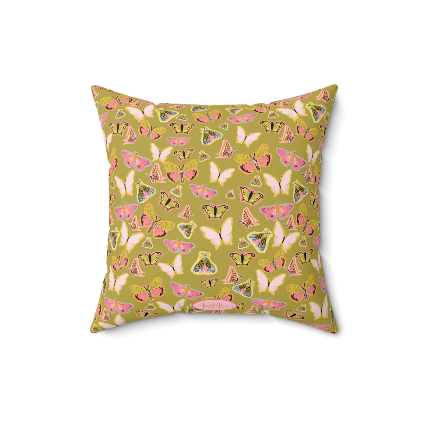 Butterfly Muse Throw Pillow - Green