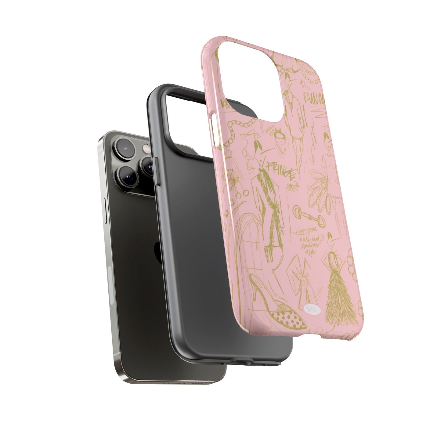 Fashion Sketch Tough Case for iPhone - Pink