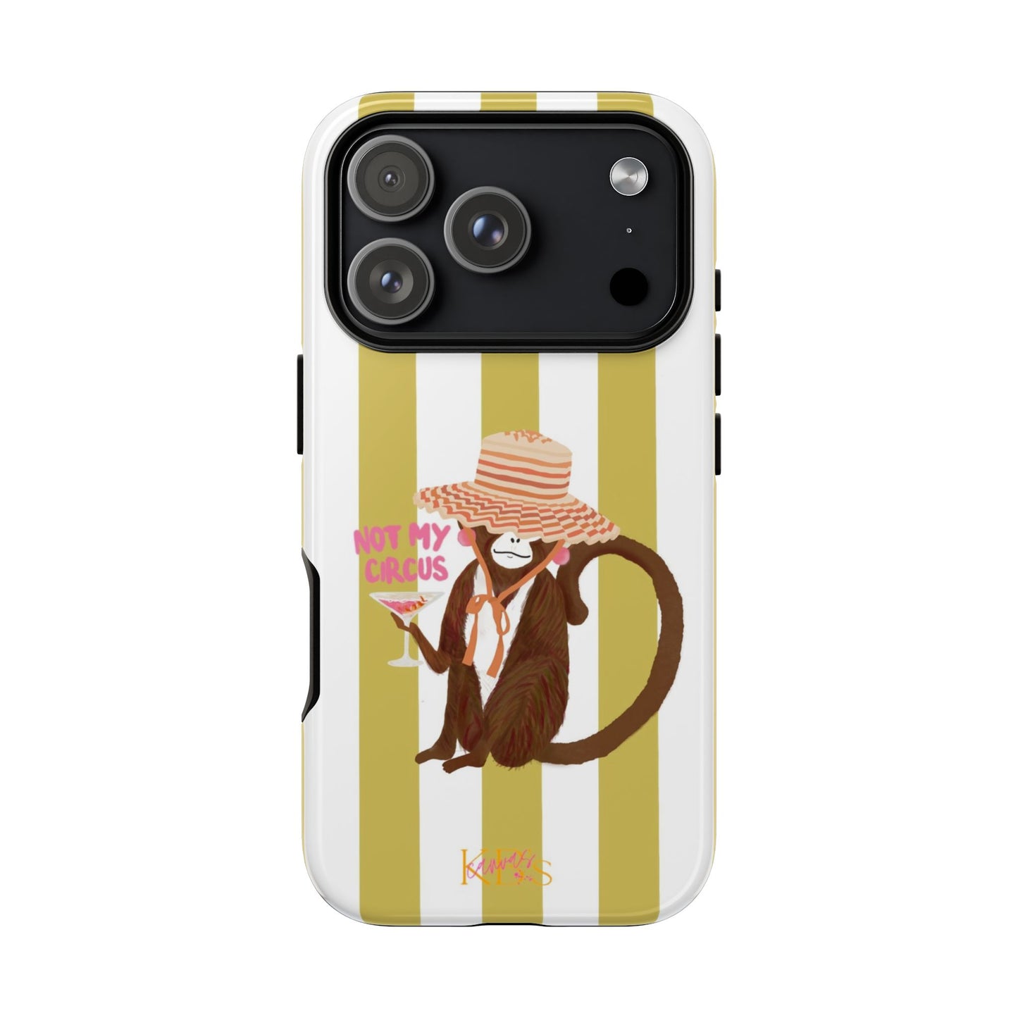 Not My Circus Tough Case - Green & White Stripe