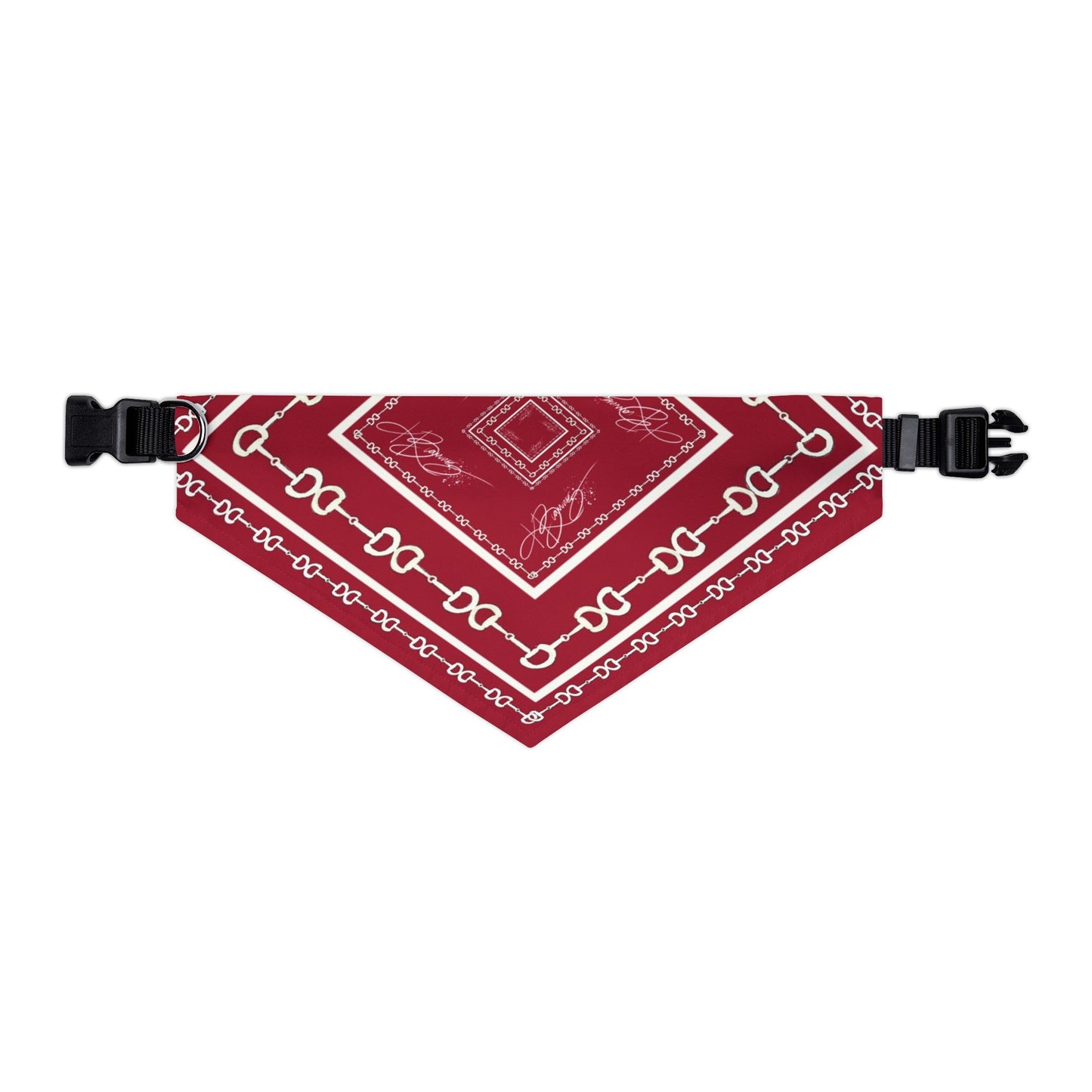 Maroon & White Horsebit Dog Scarf