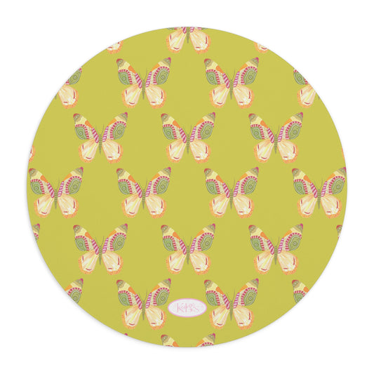 Flutter Pattern Mouse Pad - Green