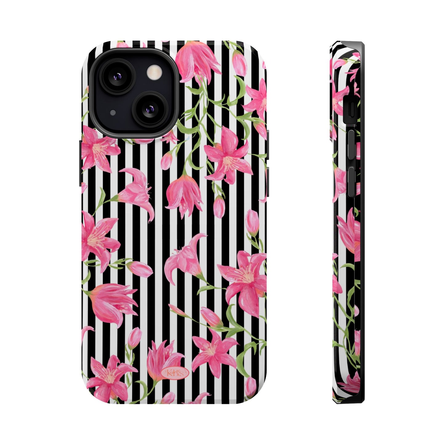 Azalea Stripe Mag Safe Case for iPhone - Black