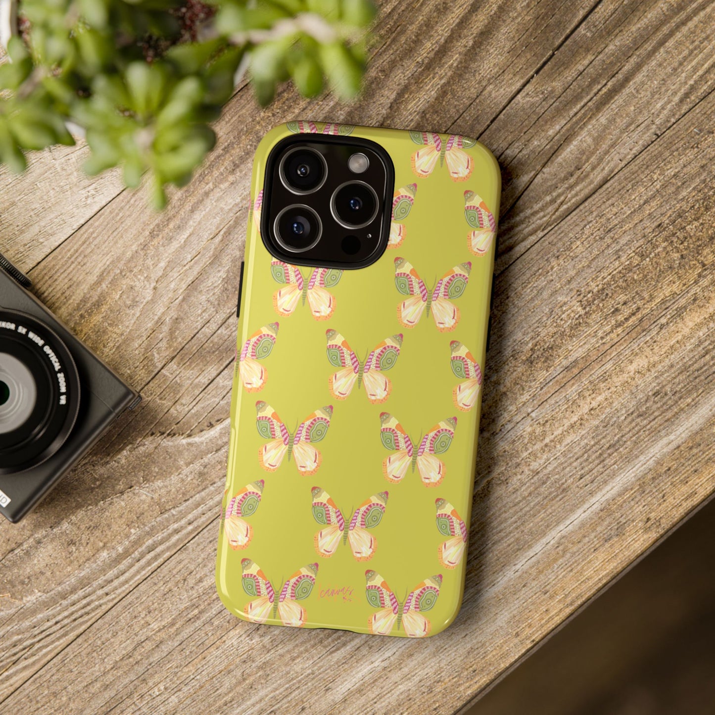 Flutter Pattern Tough Case - Green