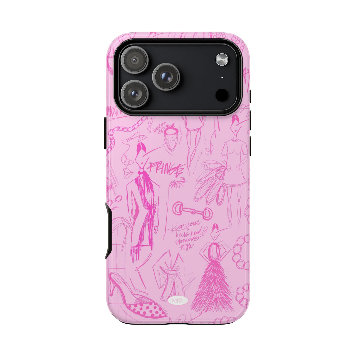 Fashion Sketch Tough Case for iPhone - Pink