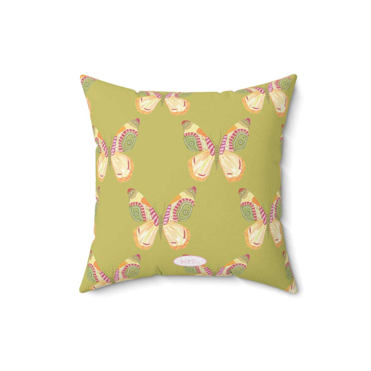 Flutter Pattern Throw Pillow - Green