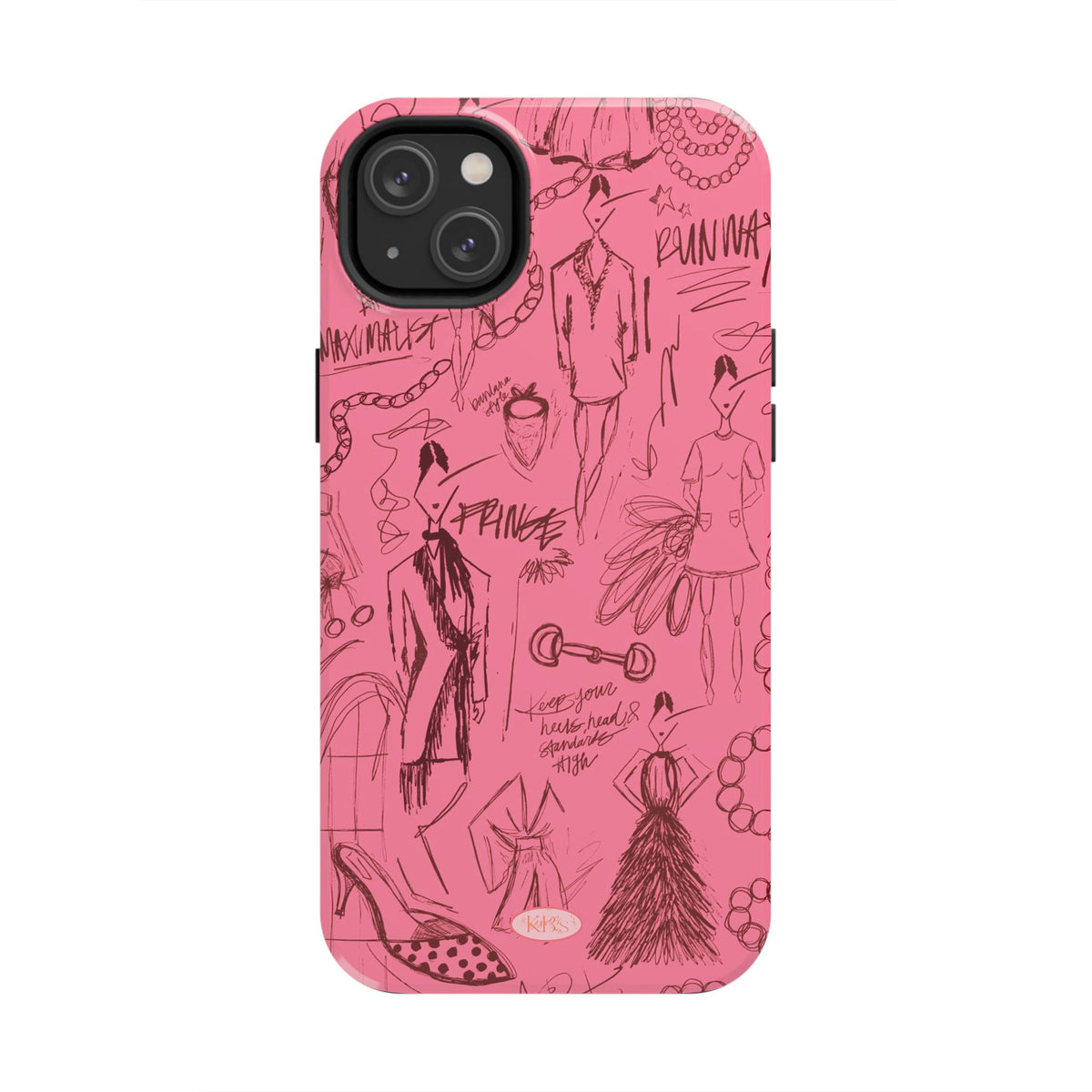 Fashion Sketch Tough Case for iPhone - Maroon
