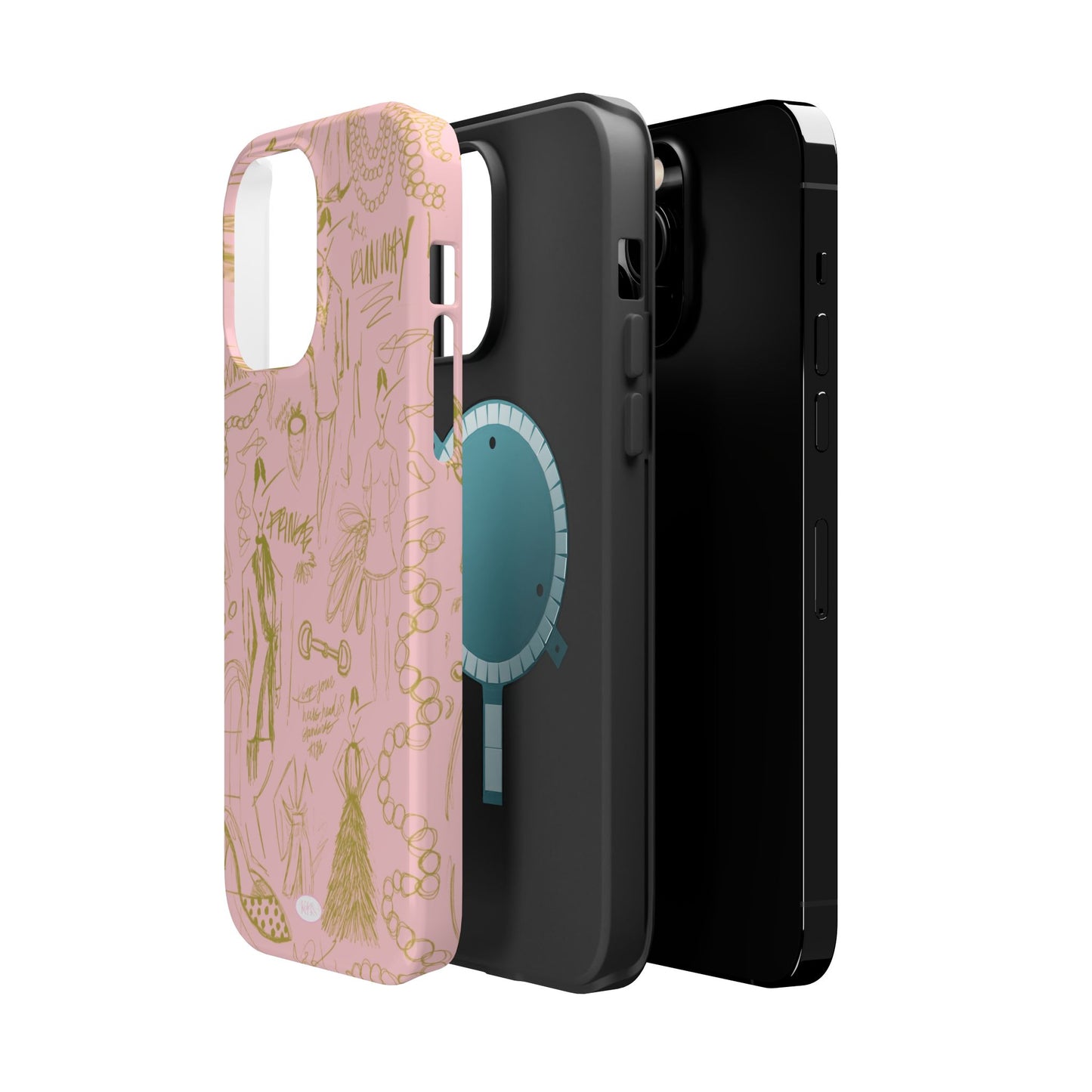 Fashion Sketch Mag Safe Case for iPhone - Pink