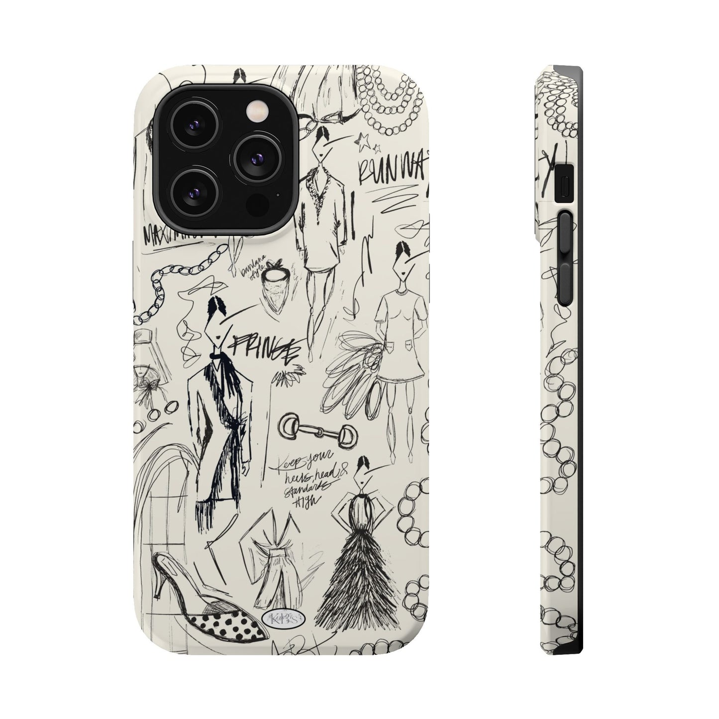 Fashion Sketch Mag Safe Case for iPhone - Black