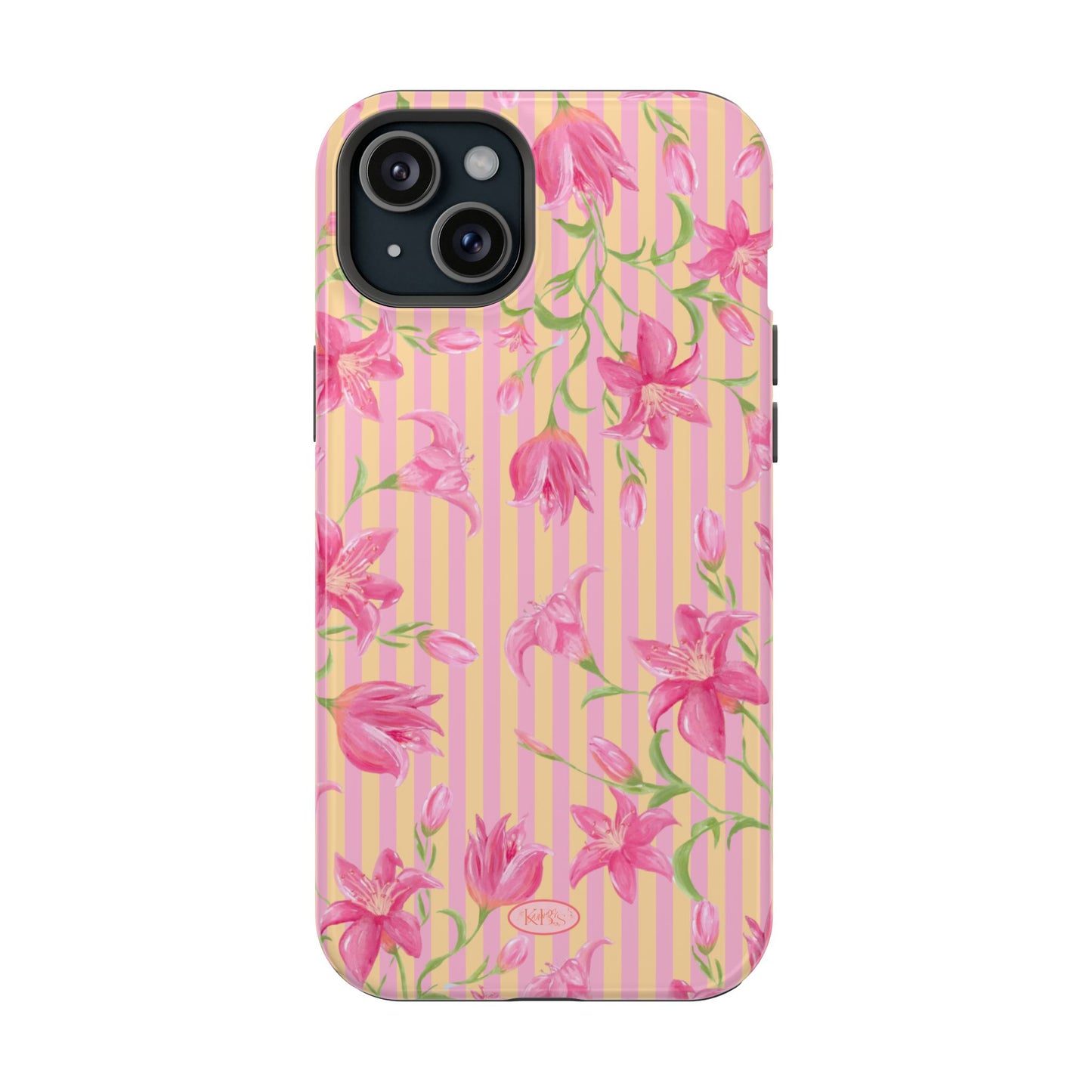 Azalea Stripe Mag Safe Case for iPhone - Pink & Orange