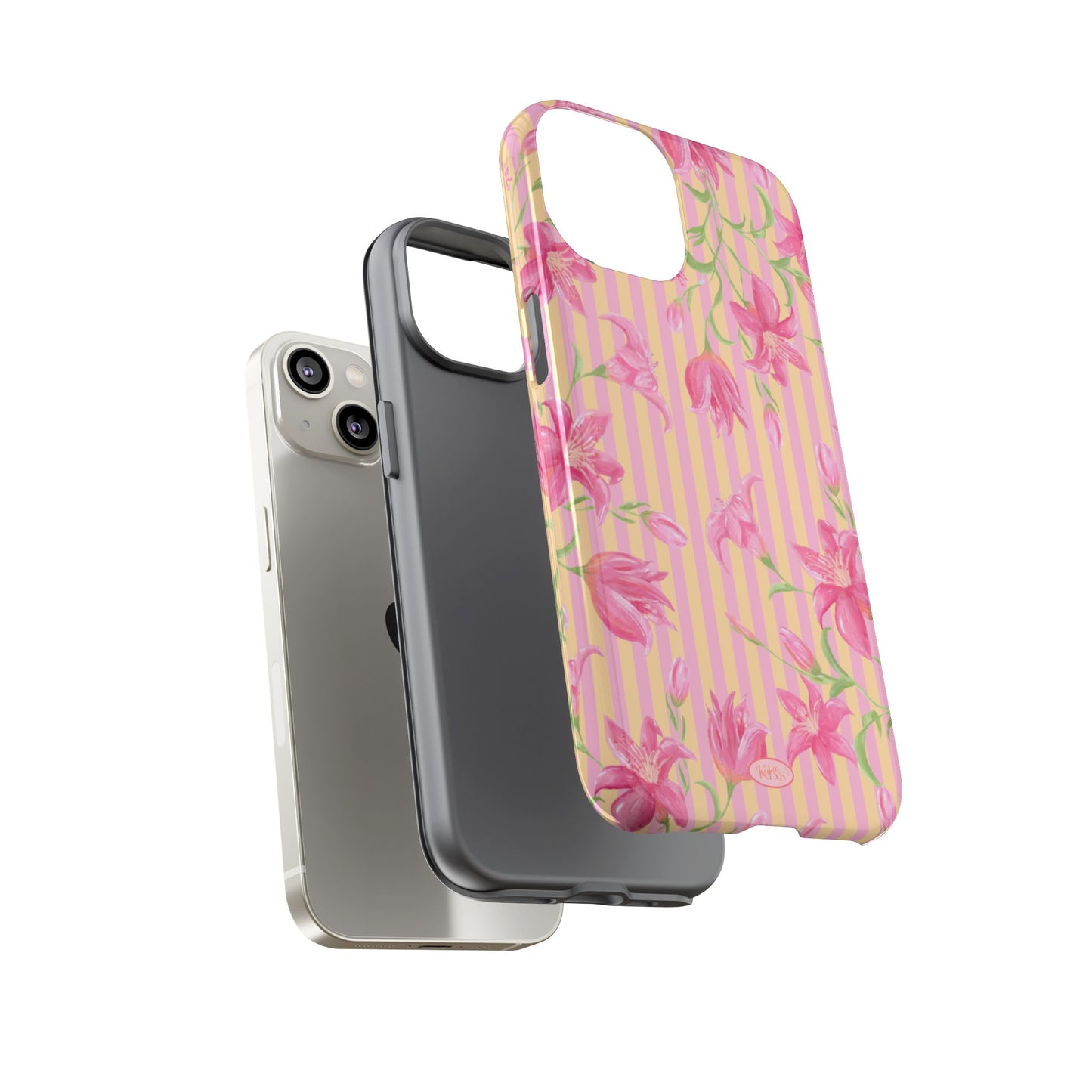Azalea Stripe Tough Case for iPhone - Pink & Orange