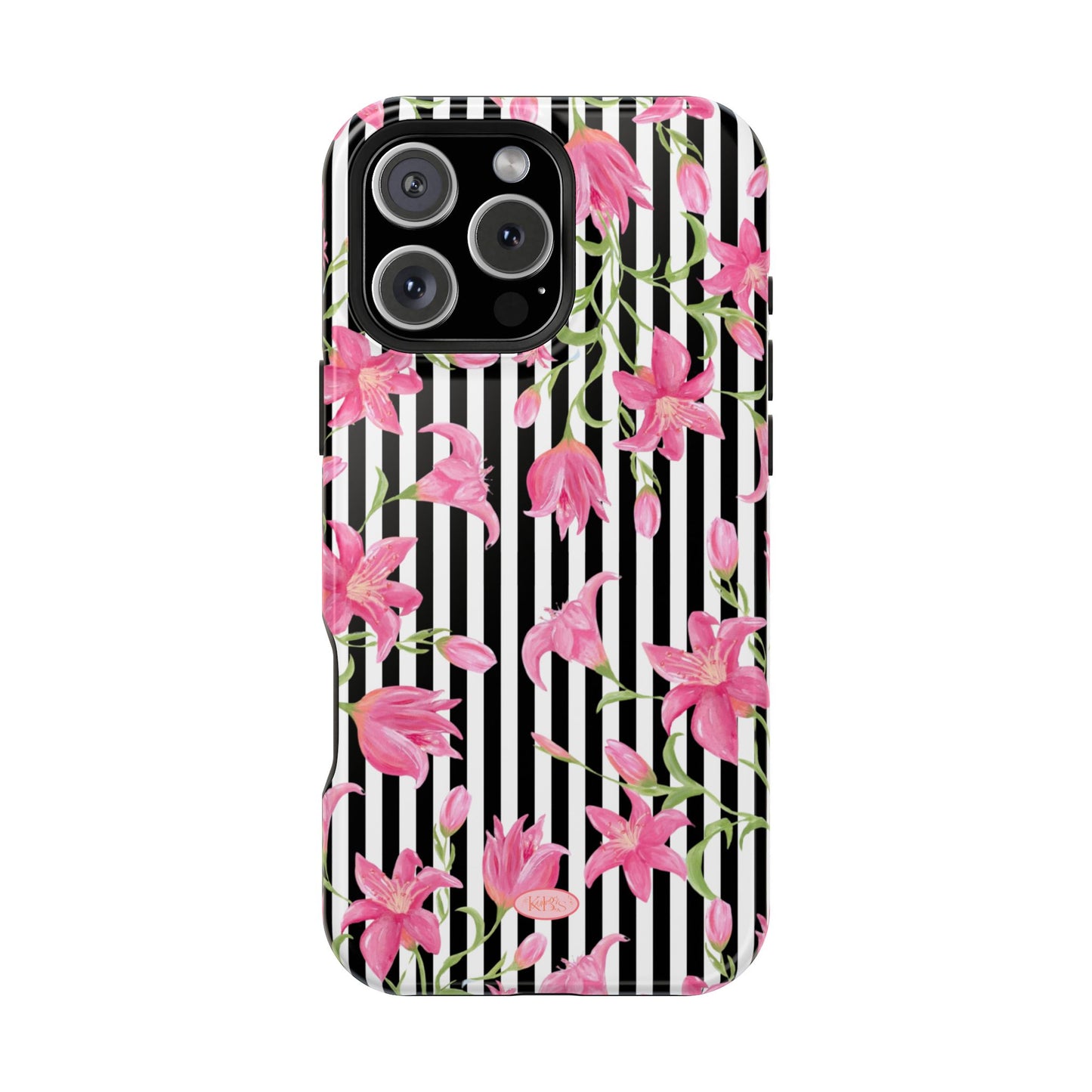 Azalea Stripe Mag Safe Case for iPhone - Black