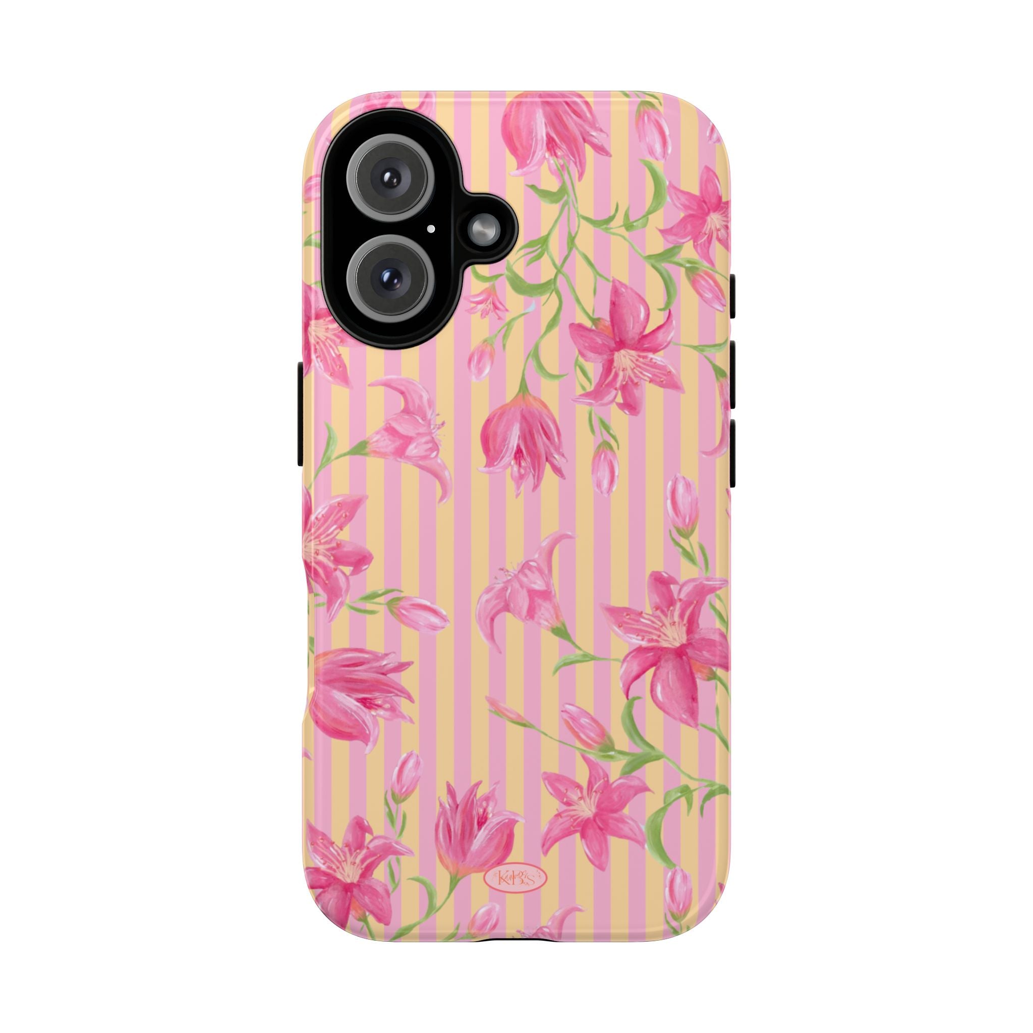 Azalea Stripe Tough Case for iPhone - Pink & Orange
