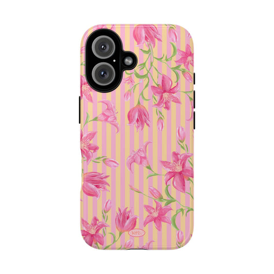 Azalea Stripe Tough Case for iPhone - Pink & Orange