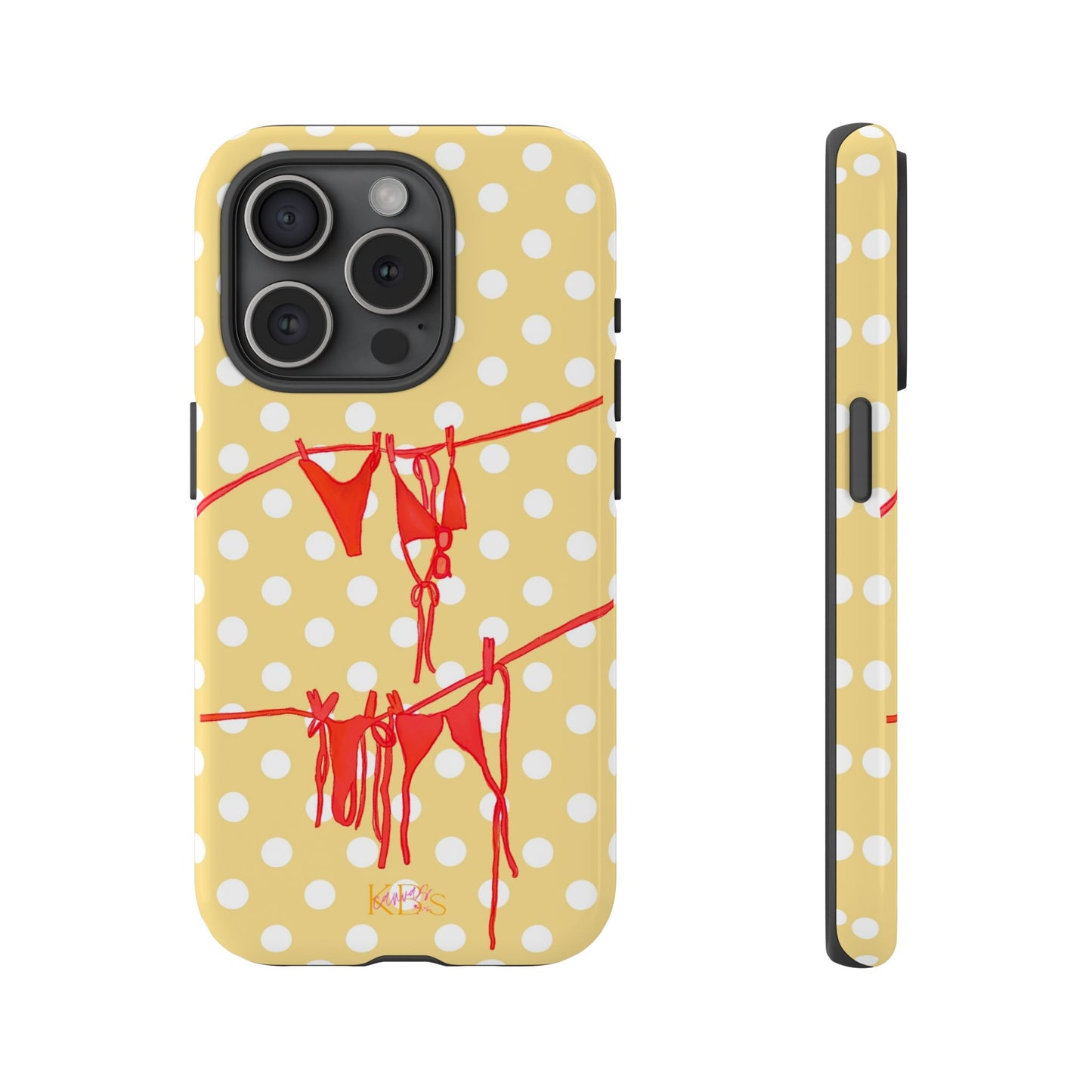 Polka Dot Bikini Tough Case for iPhone - Yellow