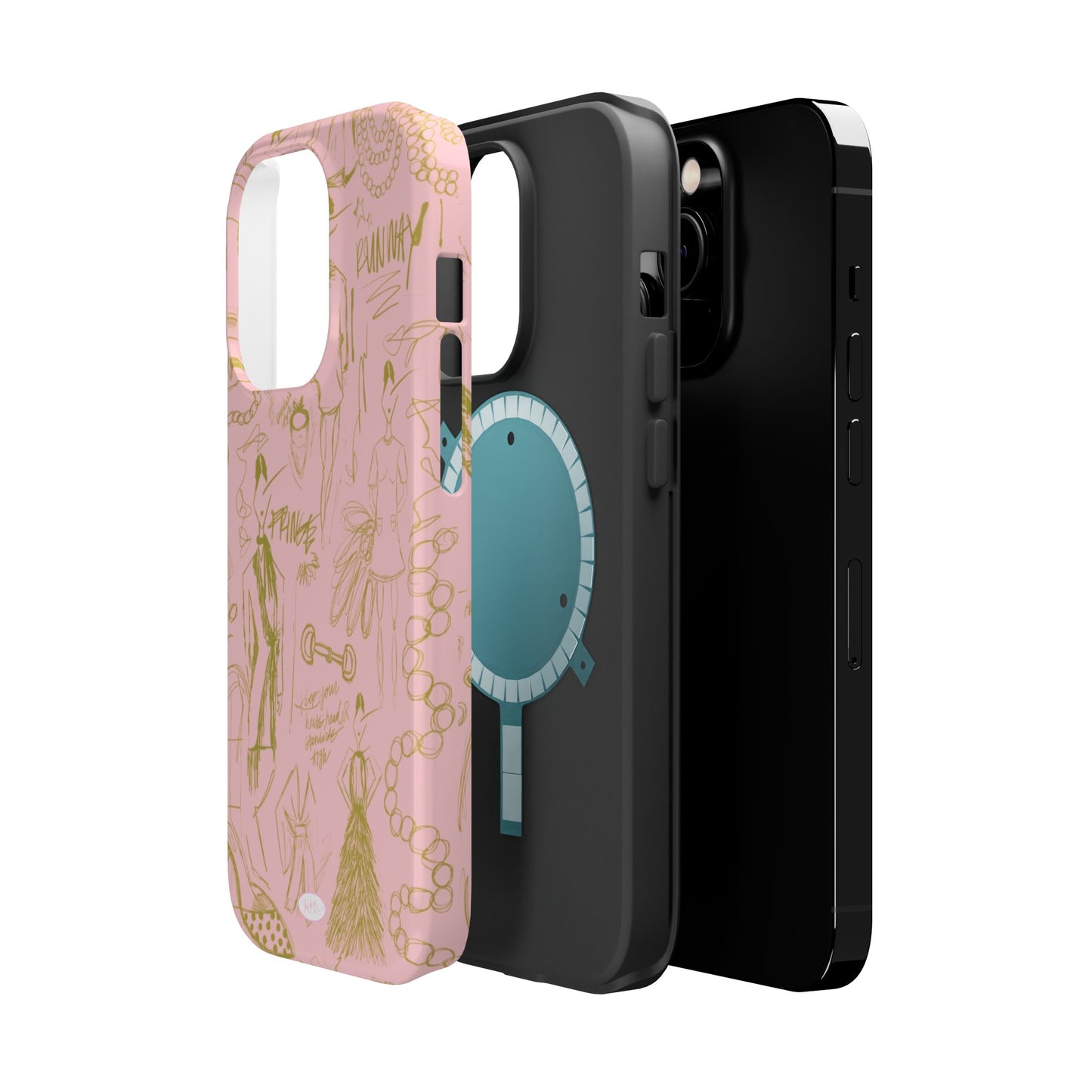 Fashion Sketch Mag Safe Case for iPhone - Pink