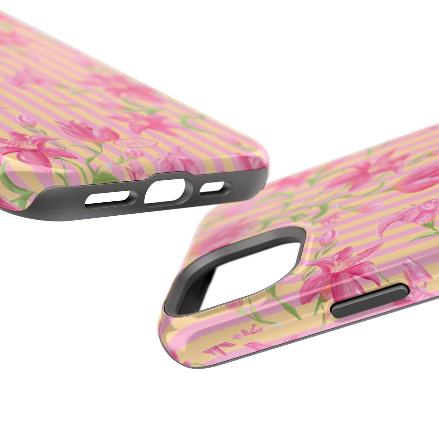 Azalea Stripe Mag Safe Case for iPhone - Pink & Orange