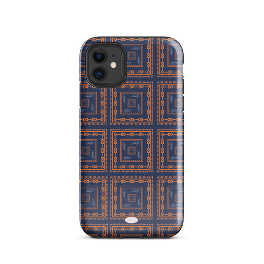 Navy & Orange Horsebit Tough Case