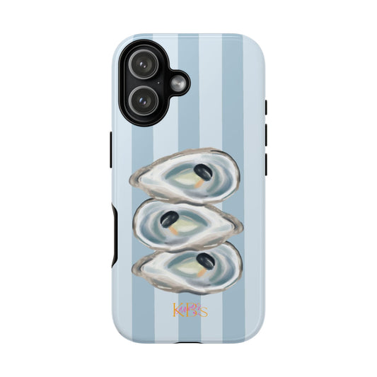 Striped Oyster Tough Case - Blue