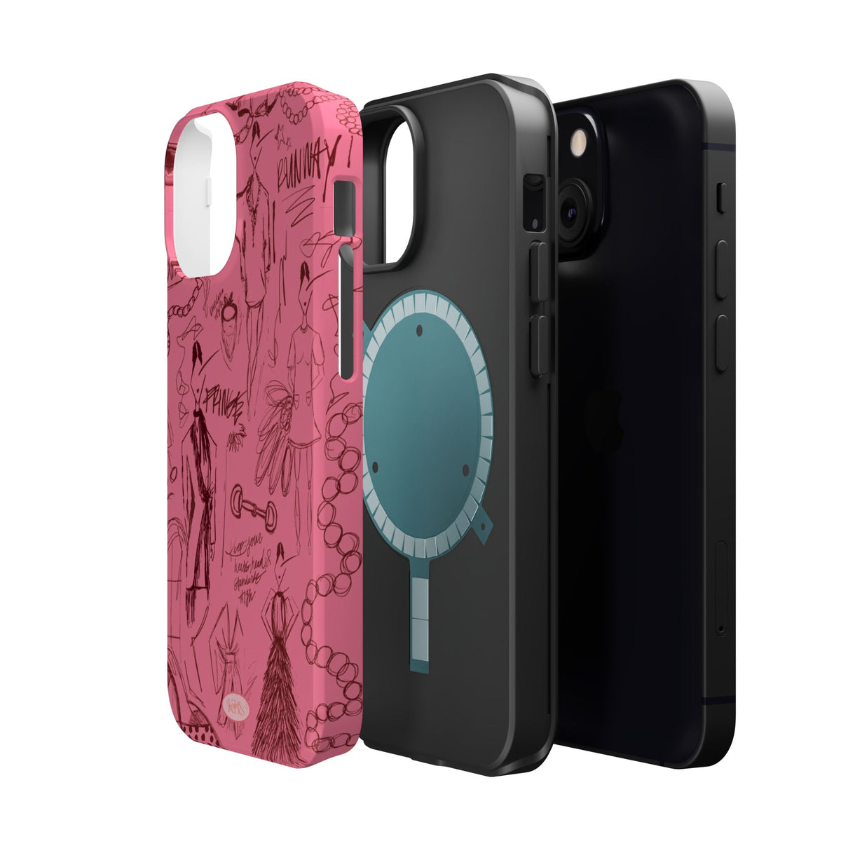 Fashion Sketch Mag Safe Case for iPhone - Maroon