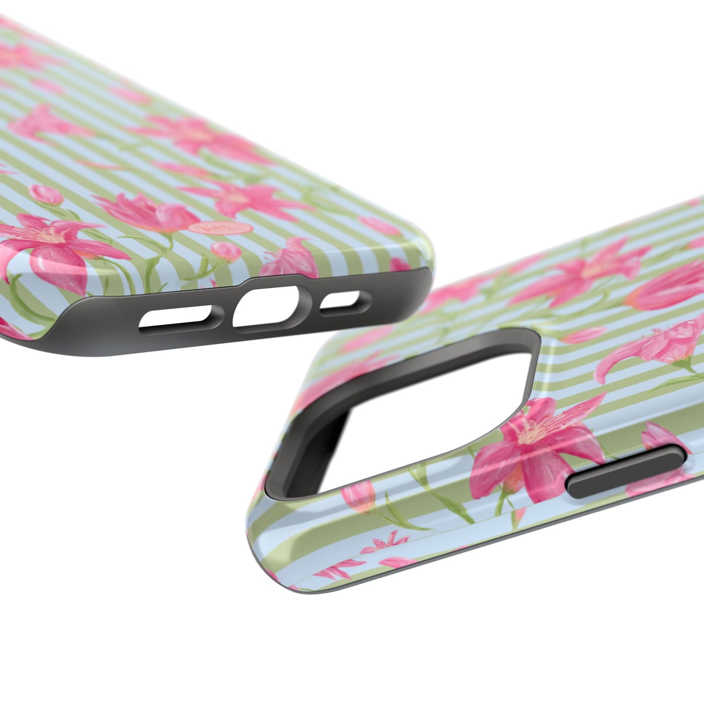 Azalea Stripe Mag Safe Case for iPhone - Blue & Green