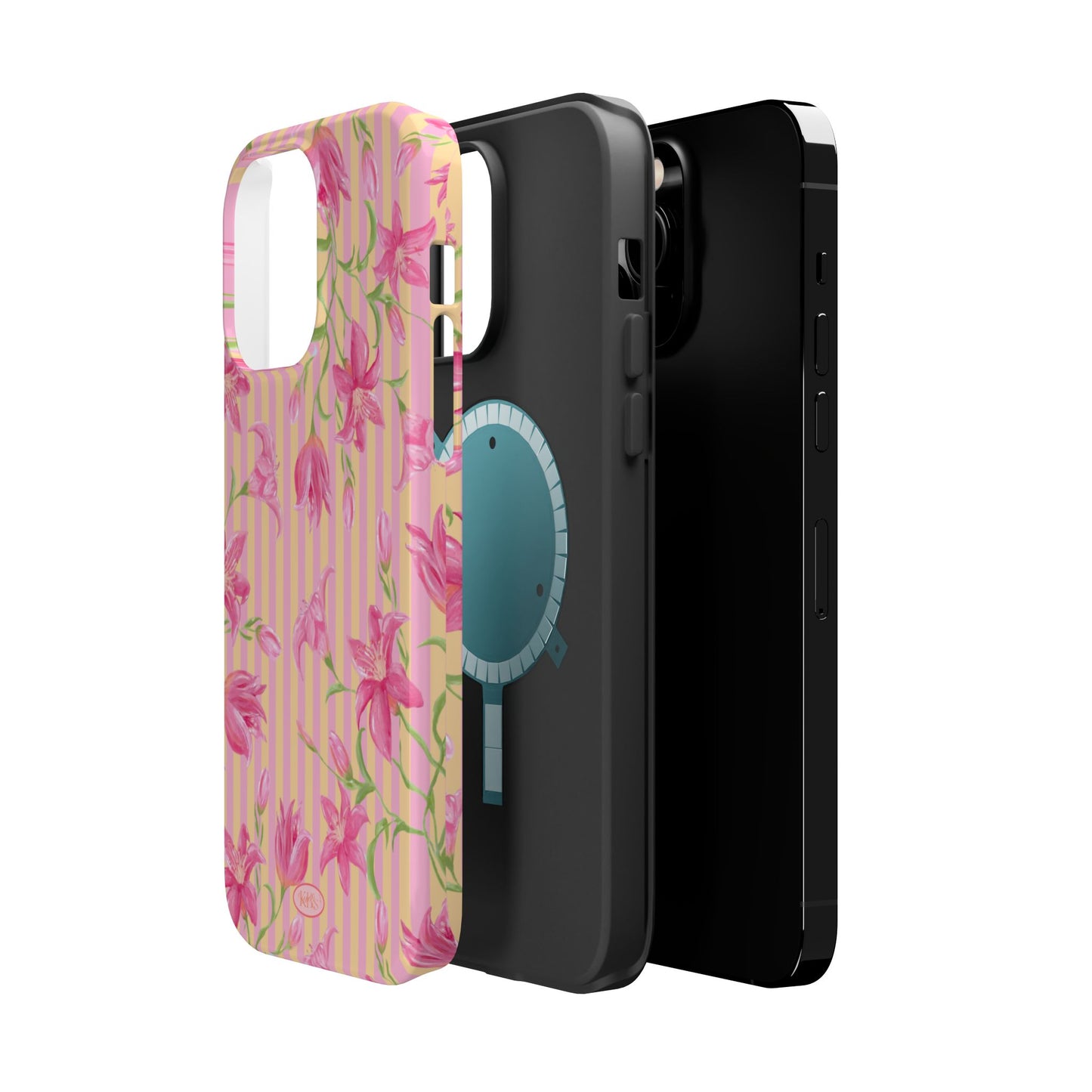 Azalea Stripe Mag Safe Case for iPhone - Pink & Orange