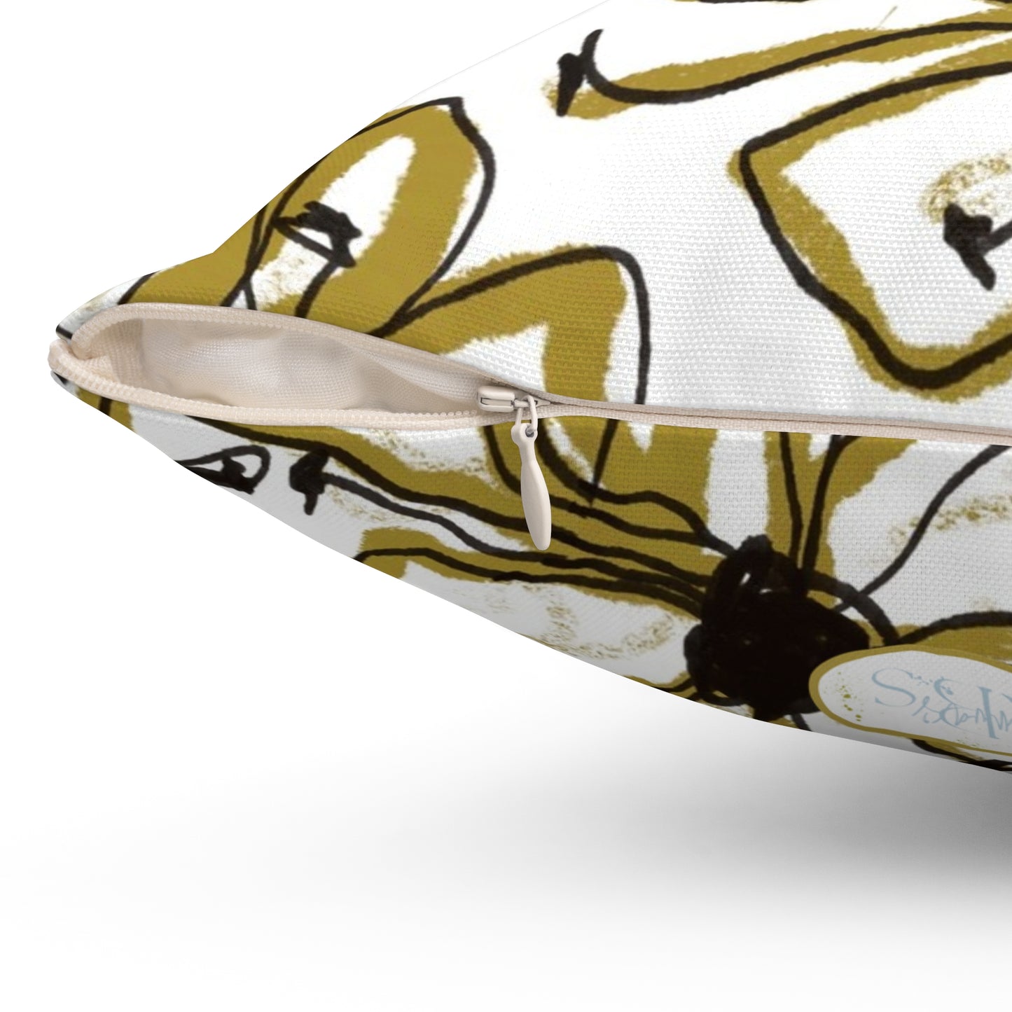 Floral Sketch Throw Pillow