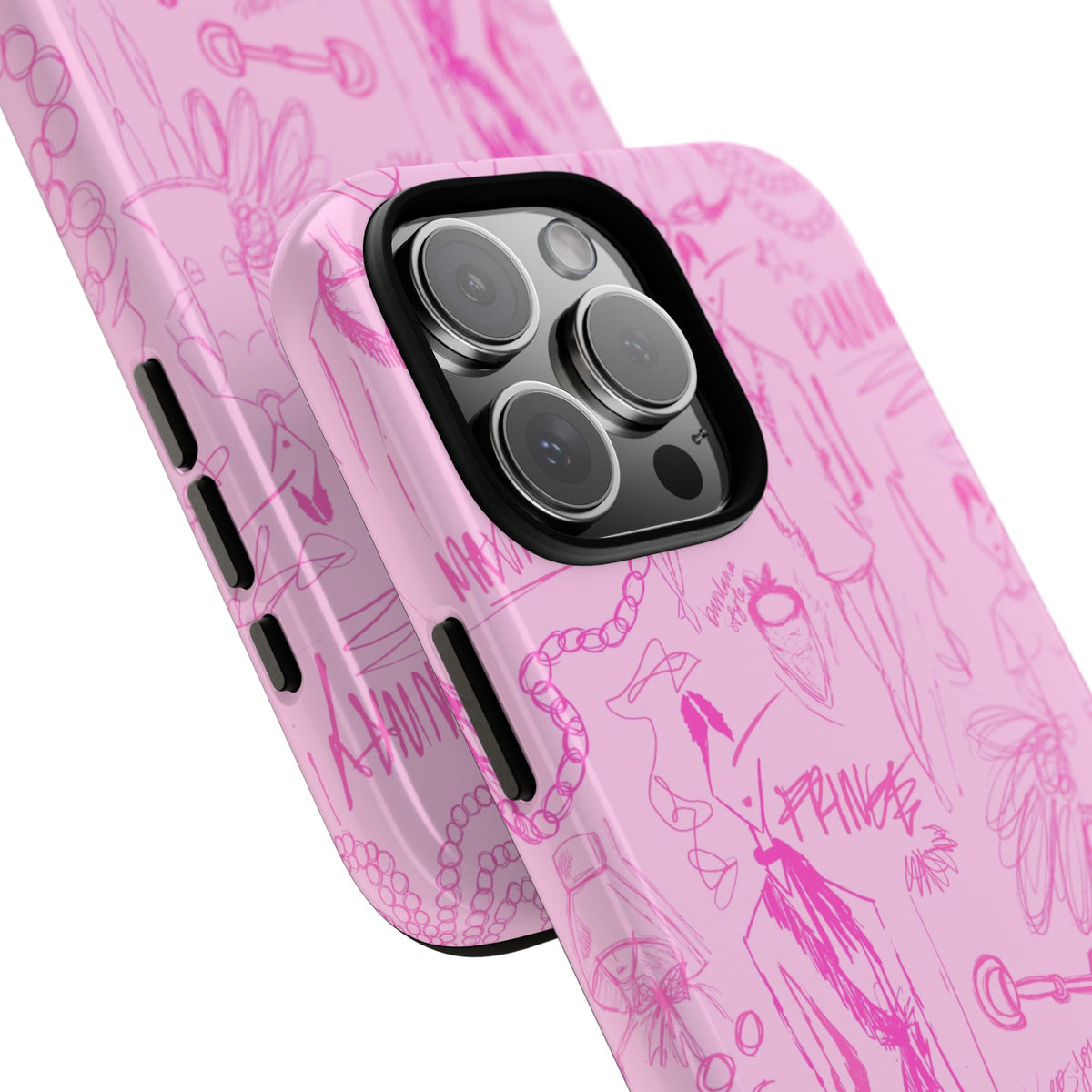 Fashion Sketch Tough Case for iPhone - Pink