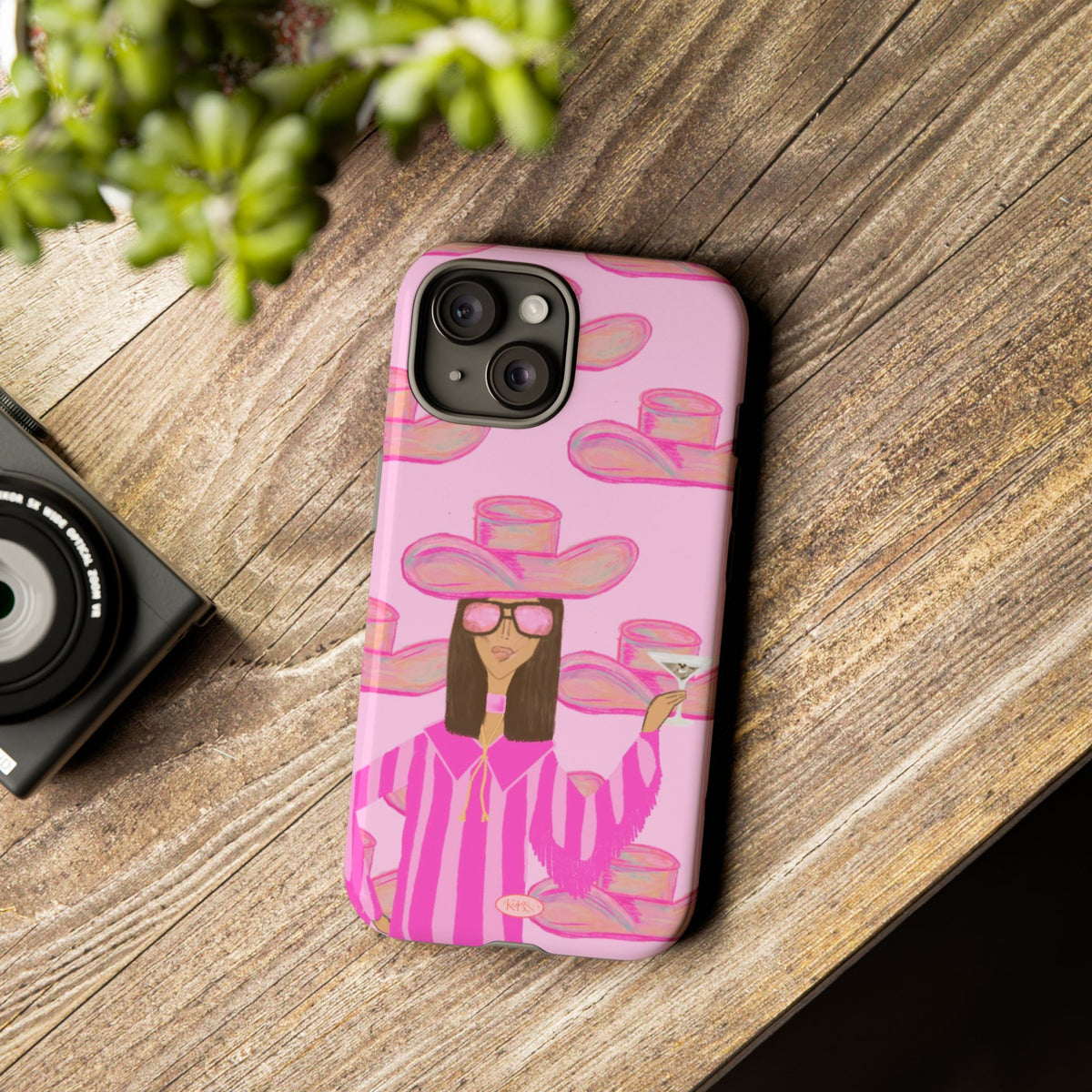 Cocktail Cowgirl Tough Case for iPhone - Pink