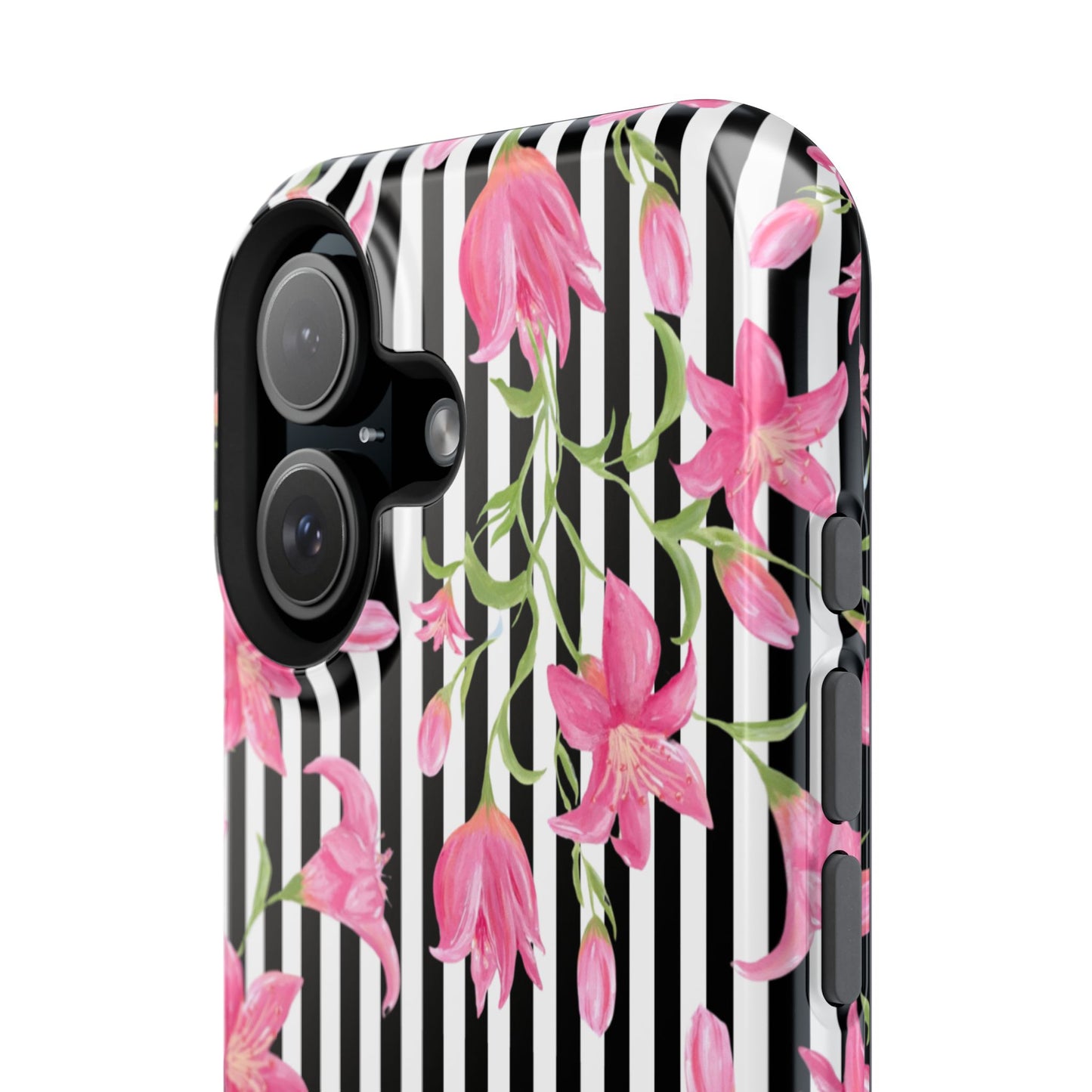 Azalea Stripe Mag Safe Case for iPhone - Black