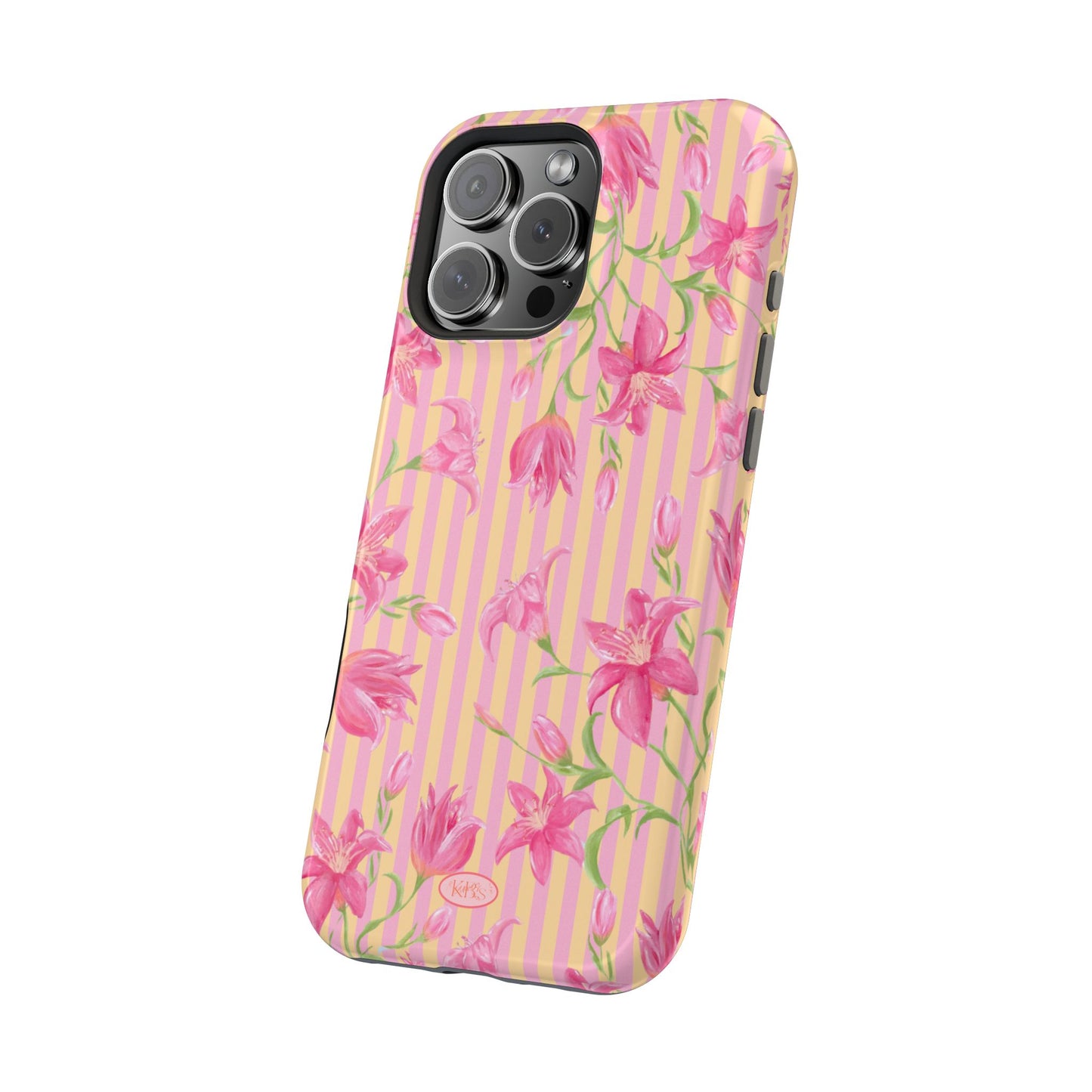 Azalea Stripe Mag Safe Case for iPhone - Pink & Orange