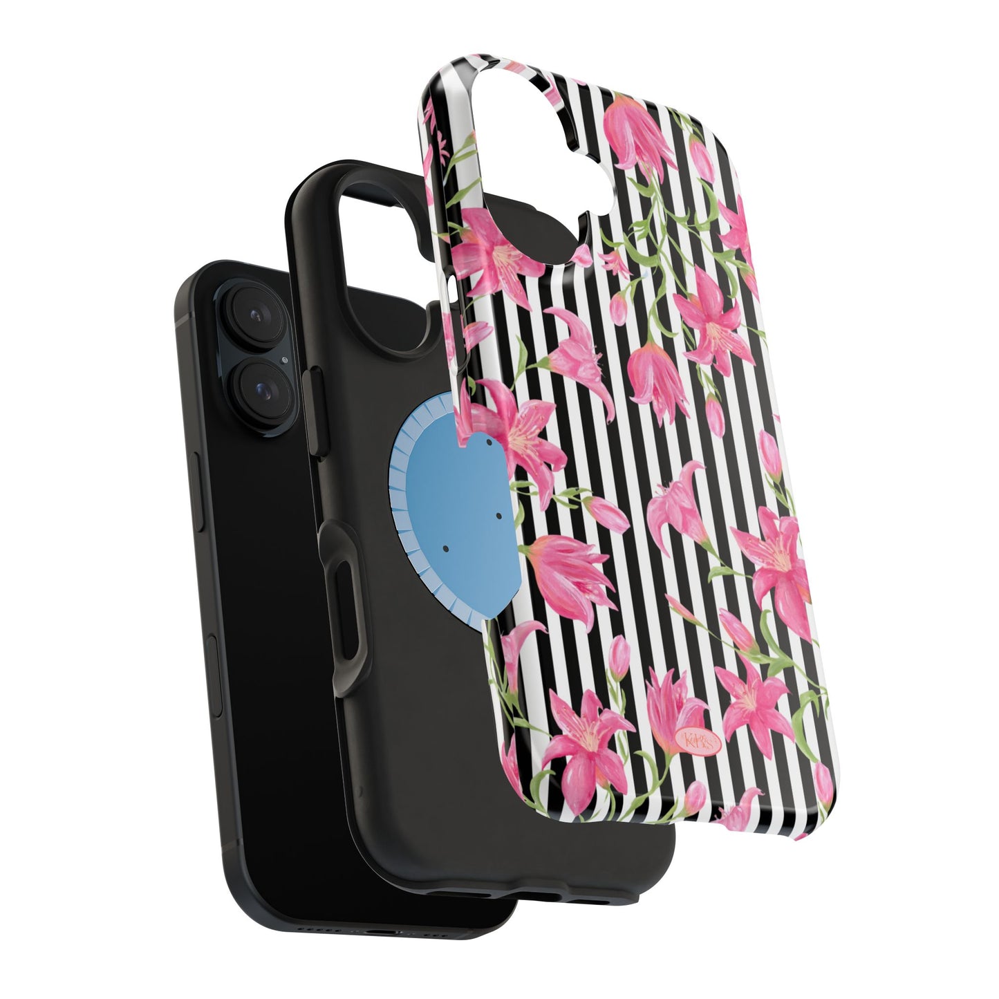 Azalea Stripe Mag Safe Case for iPhone - Black