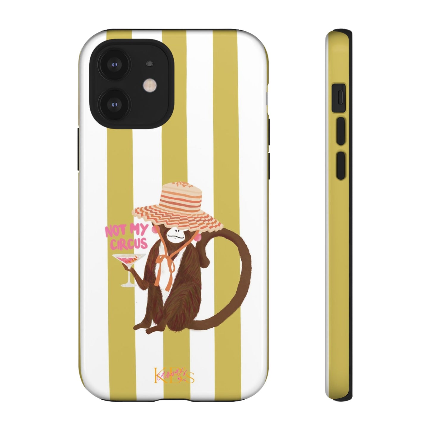 Not My Circus Tough Case - Green & White Stripe