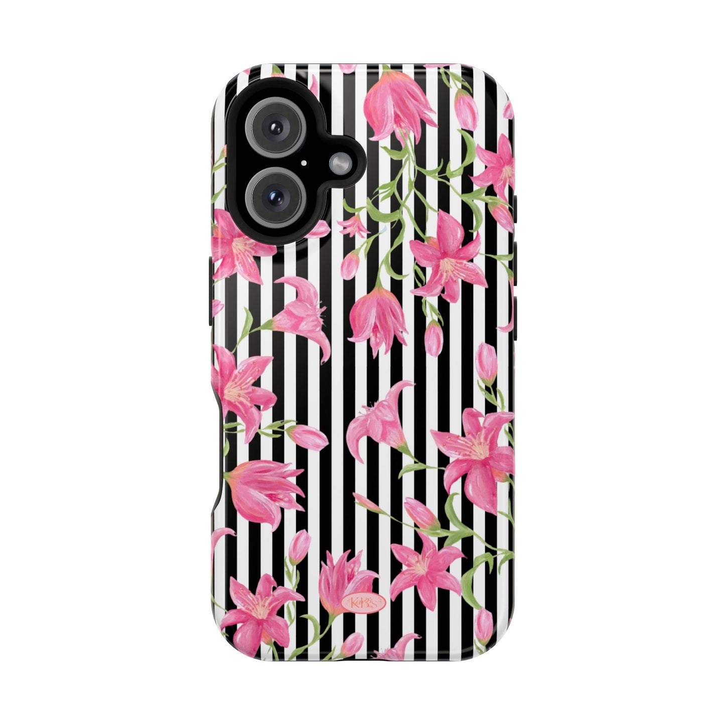 Azalea Stripe Mag Safe Case for iPhone - Black