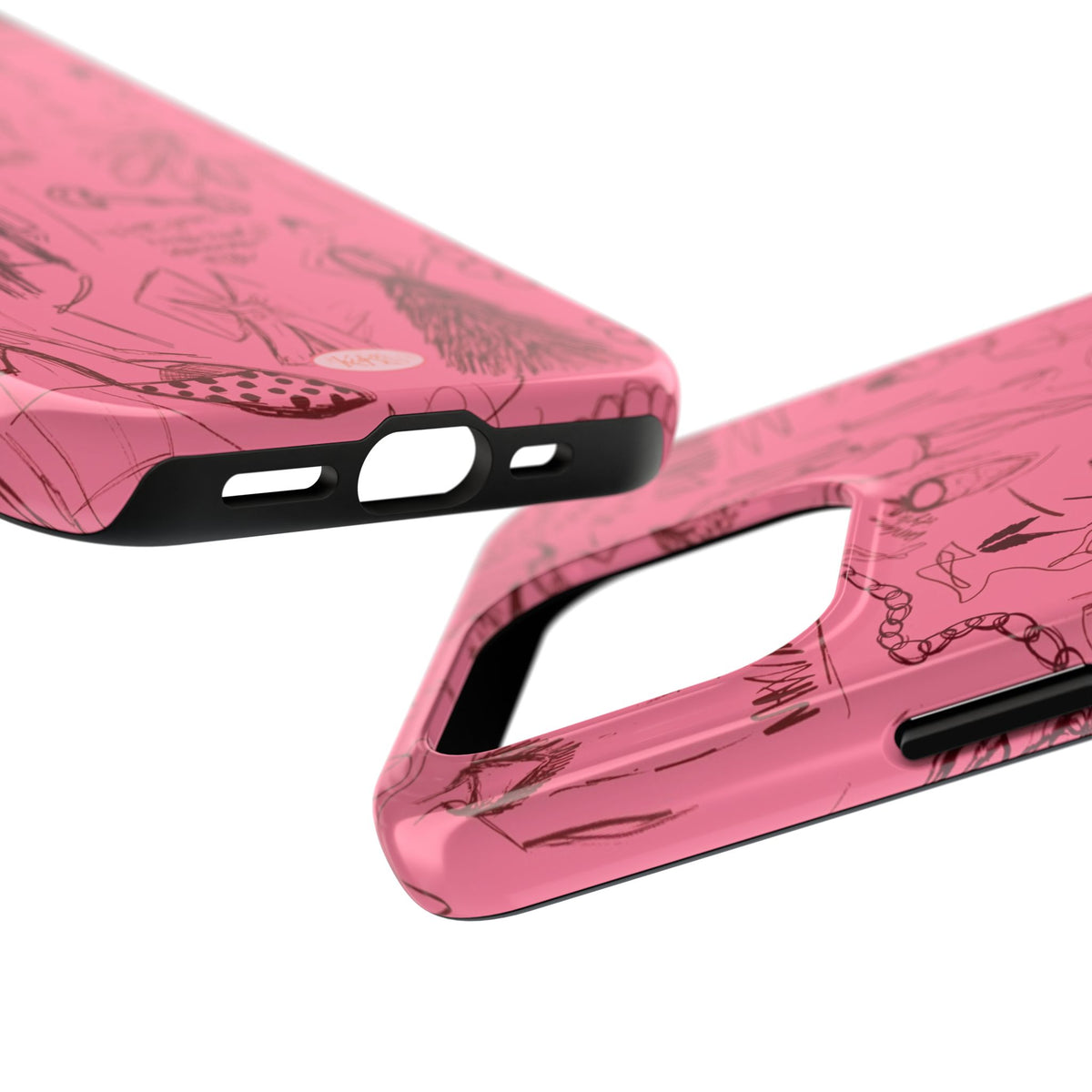 Fashion Sketch Tough Case for iPhone - Maroon