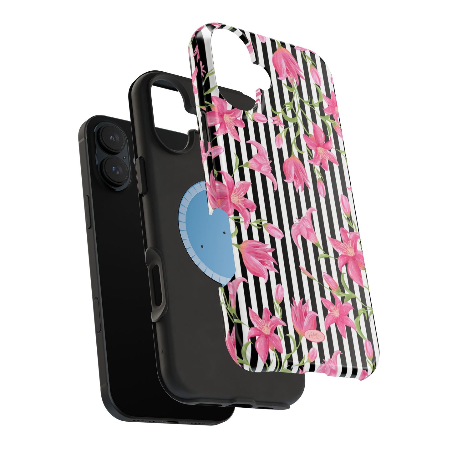 Azalea Stripe Mag Safe Case for iPhone - Black