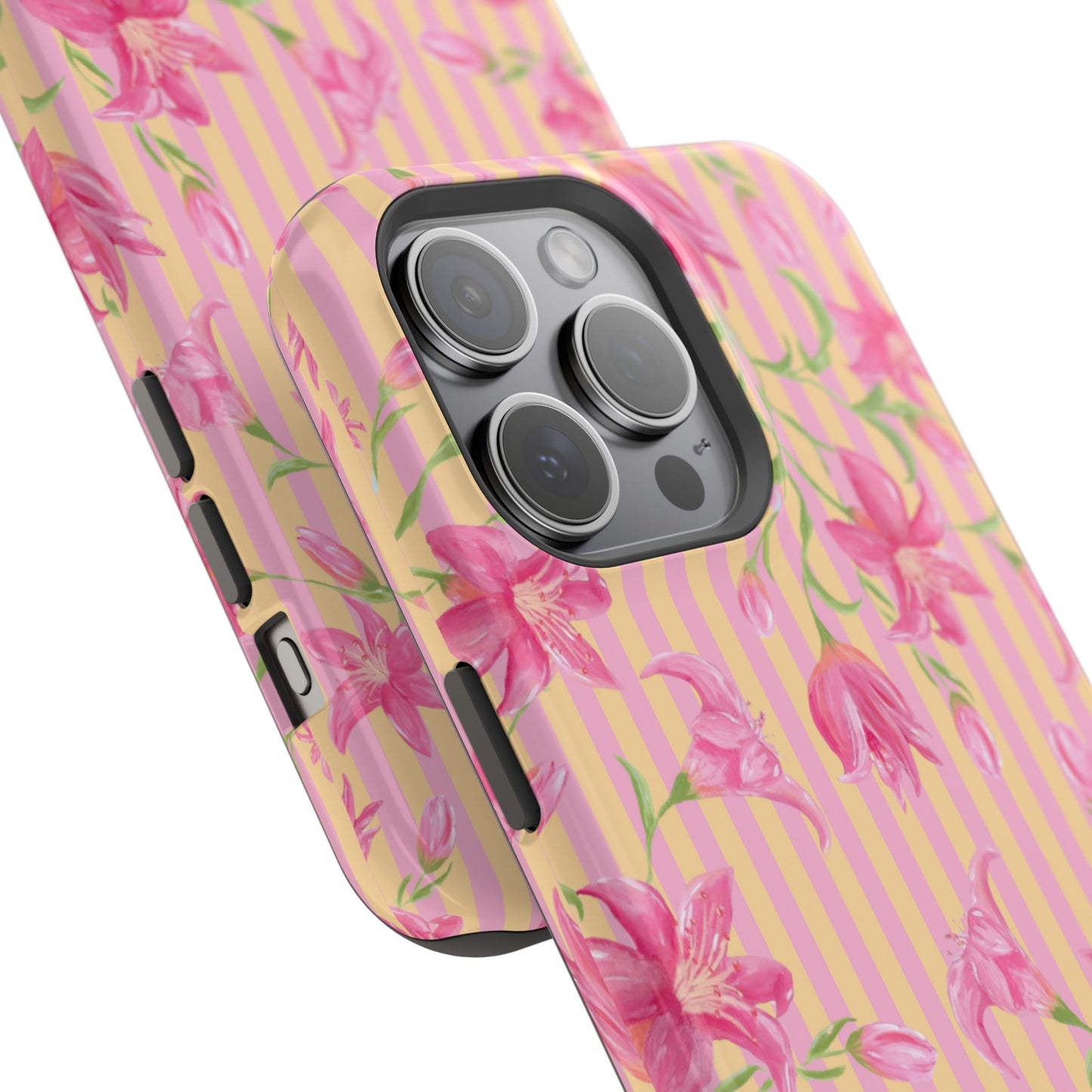 Azalea Stripe Mag Safe Case for iPhone - Pink & Orange