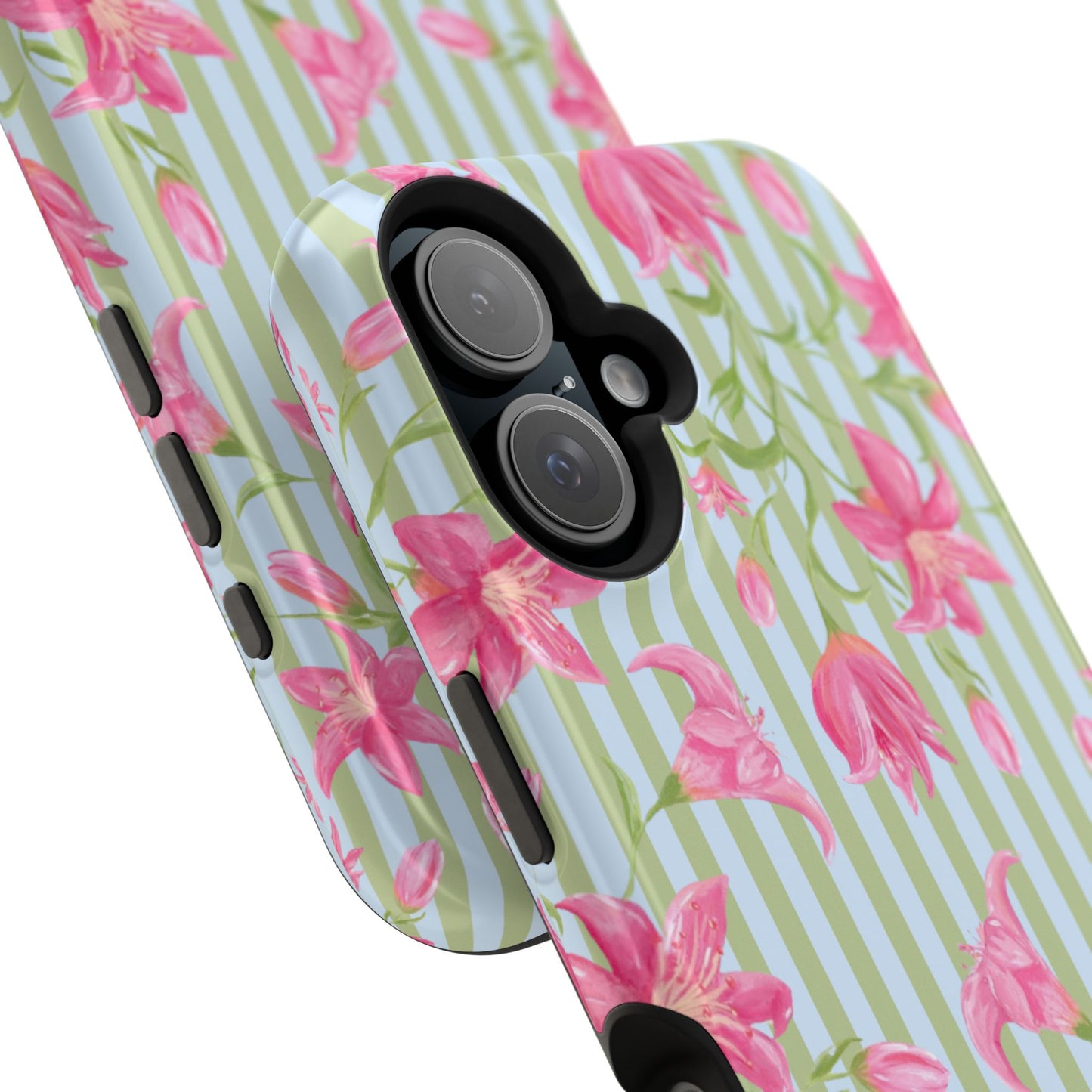 Azalea Stripe Mag Safe Case for iPhone - Blue & Green