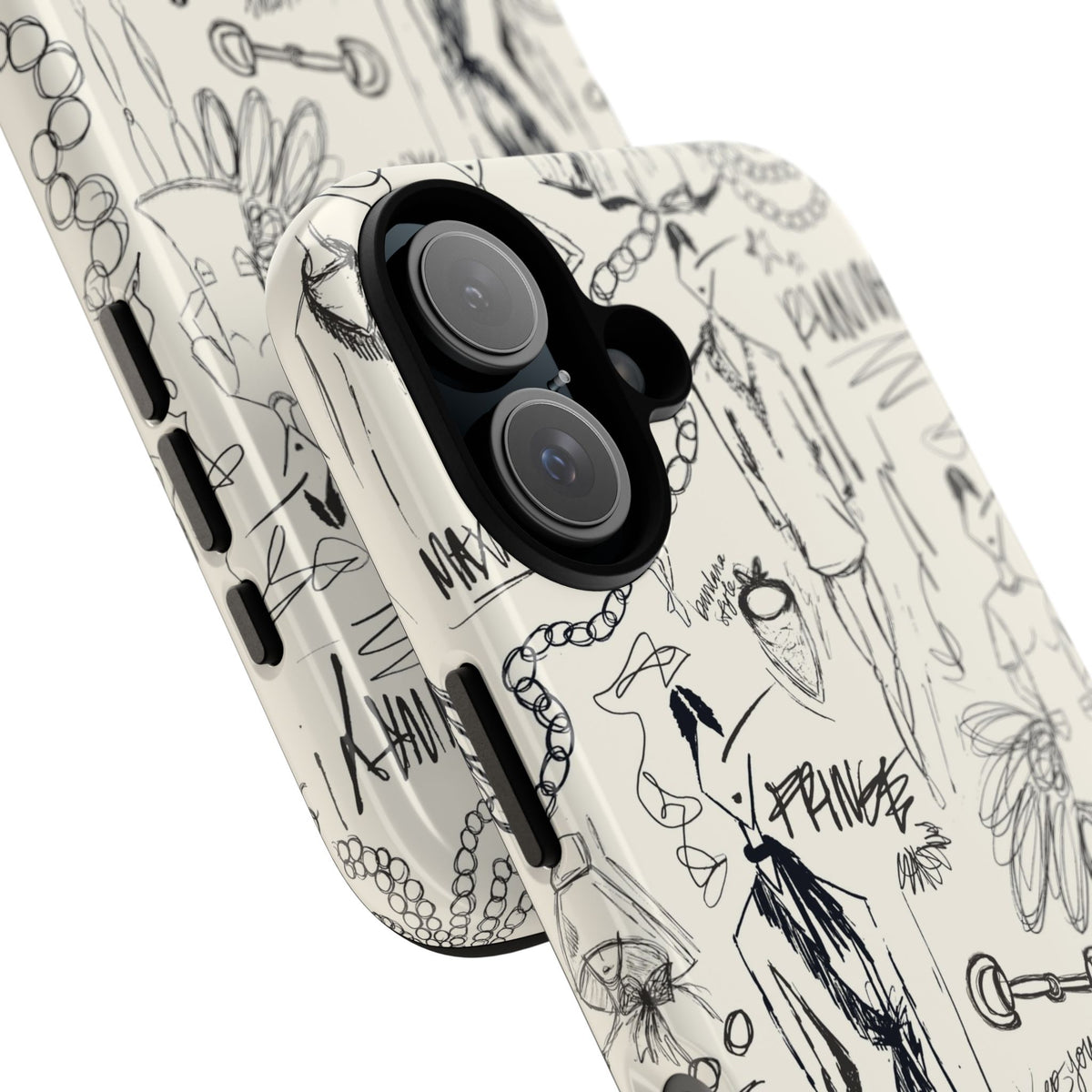 Fashion Sketch Tough Case for iPhone - Black