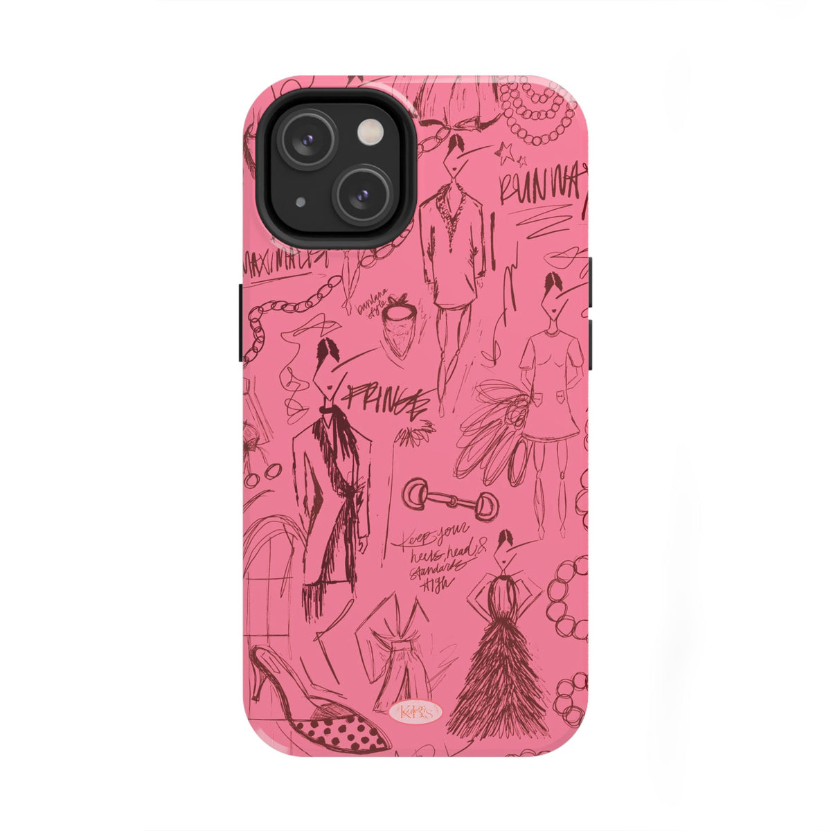 Fashion Sketch Tough Case for iPhone - Maroon