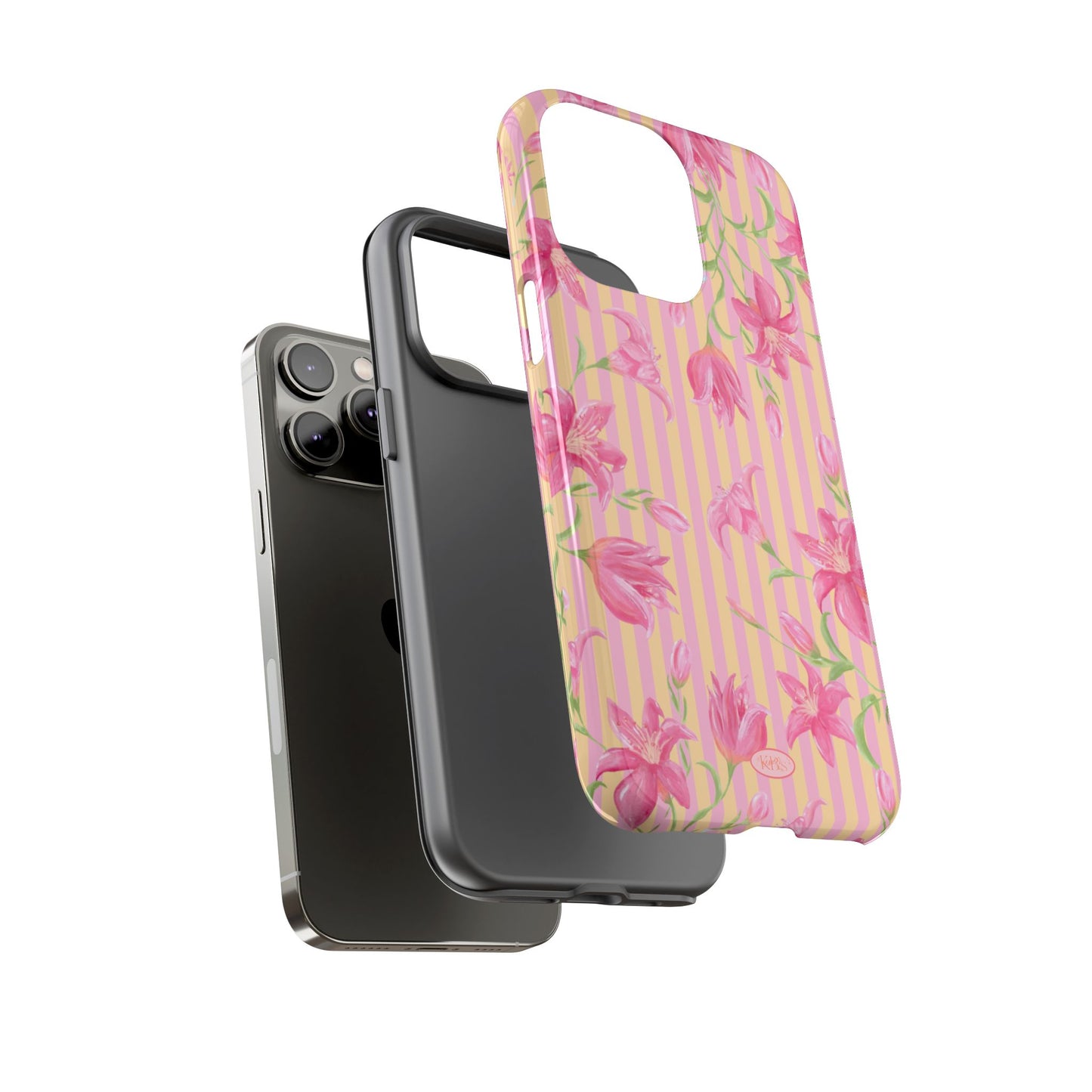 Azalea Stripe Tough Case for iPhone - Pink & Orange