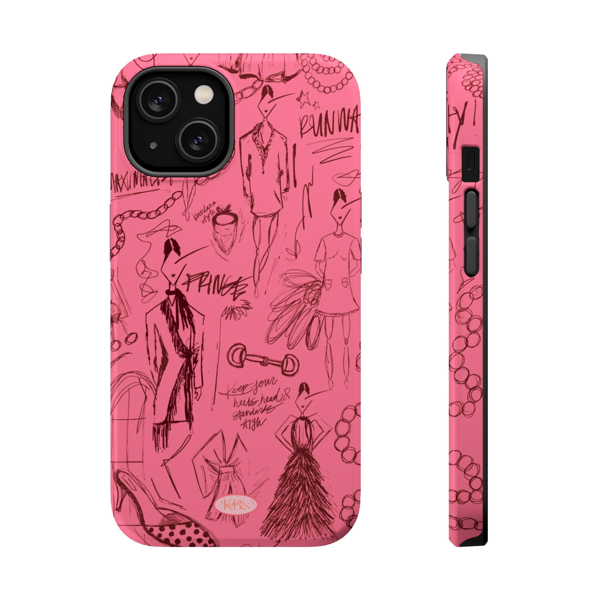 Fashion Sketch Mag Safe Case for iPhone - Maroon
