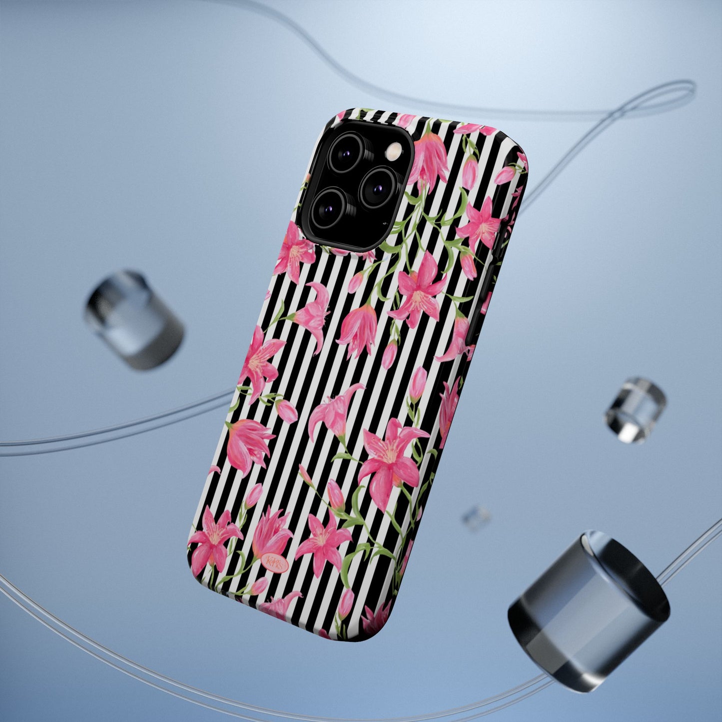 Azalea Stripe Mag Safe Case for iPhone - Black