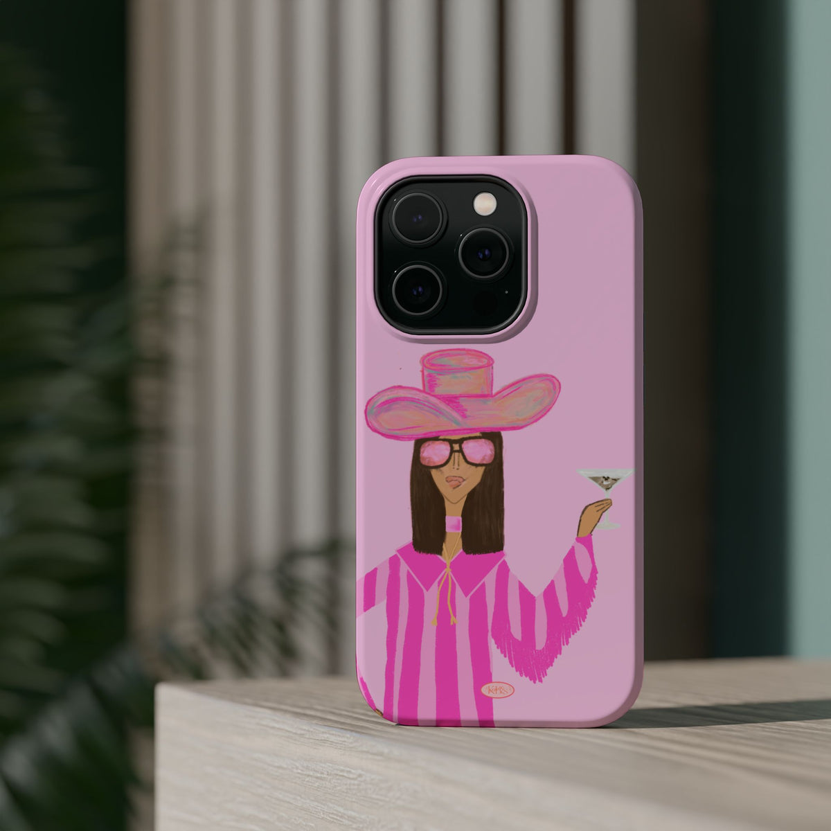 Cocktail Cowgirl Mag Safe Case for iPhone - Pink