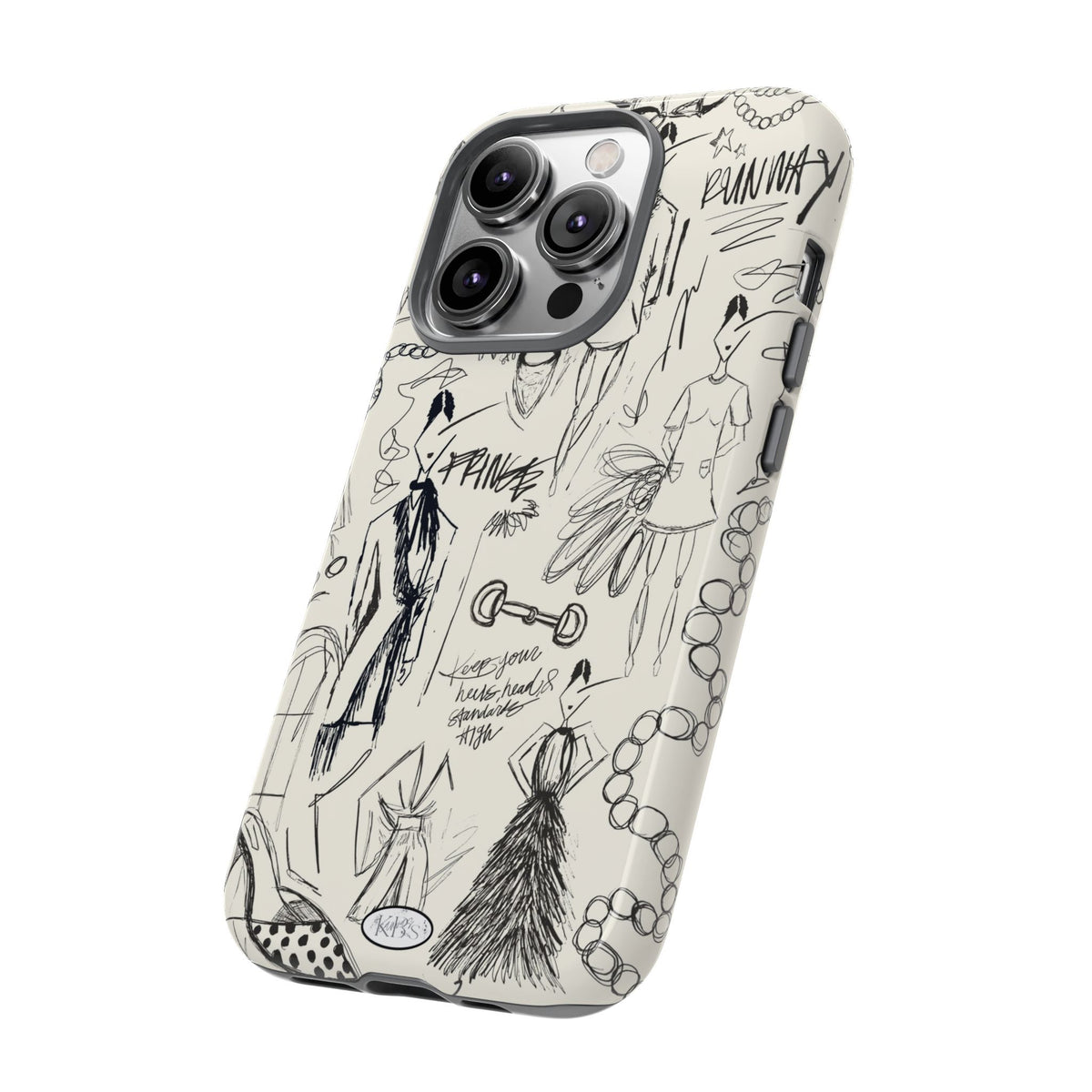 Fashion Sketch Tough Case for iPhone - Black
